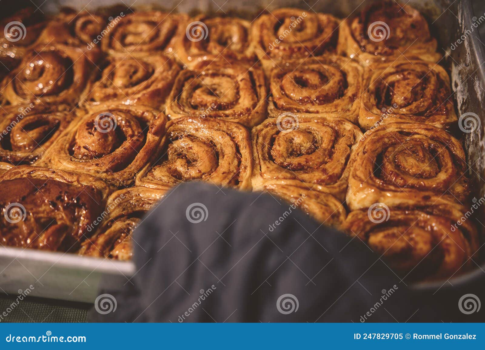cinnamon rolls with cheese baked and ready to eat. golfeados typical dessert in venezuela.