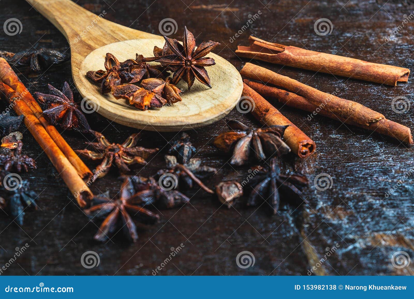 Cinnamon Spices and Star Anise Used in Cooking Stock Photo Image of