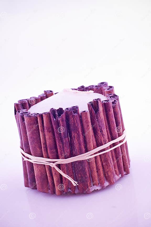 Cinnamon Stick Wrapped Candle Stock Image Image of favor, organic