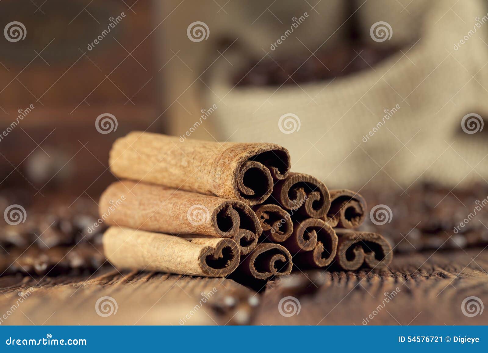Cinnamon Sticks, Coffee Grains and Grinder Stock Image Image of grain
