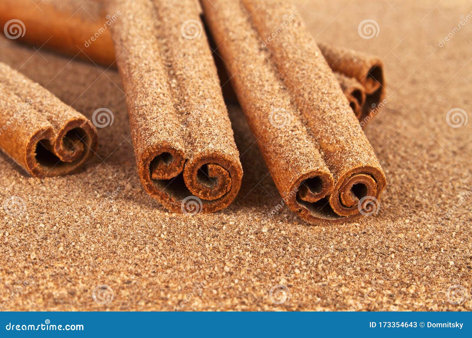 Cinnamon Sticks on Cinnamon Powder Stock Image Image of heap, detail 173354643