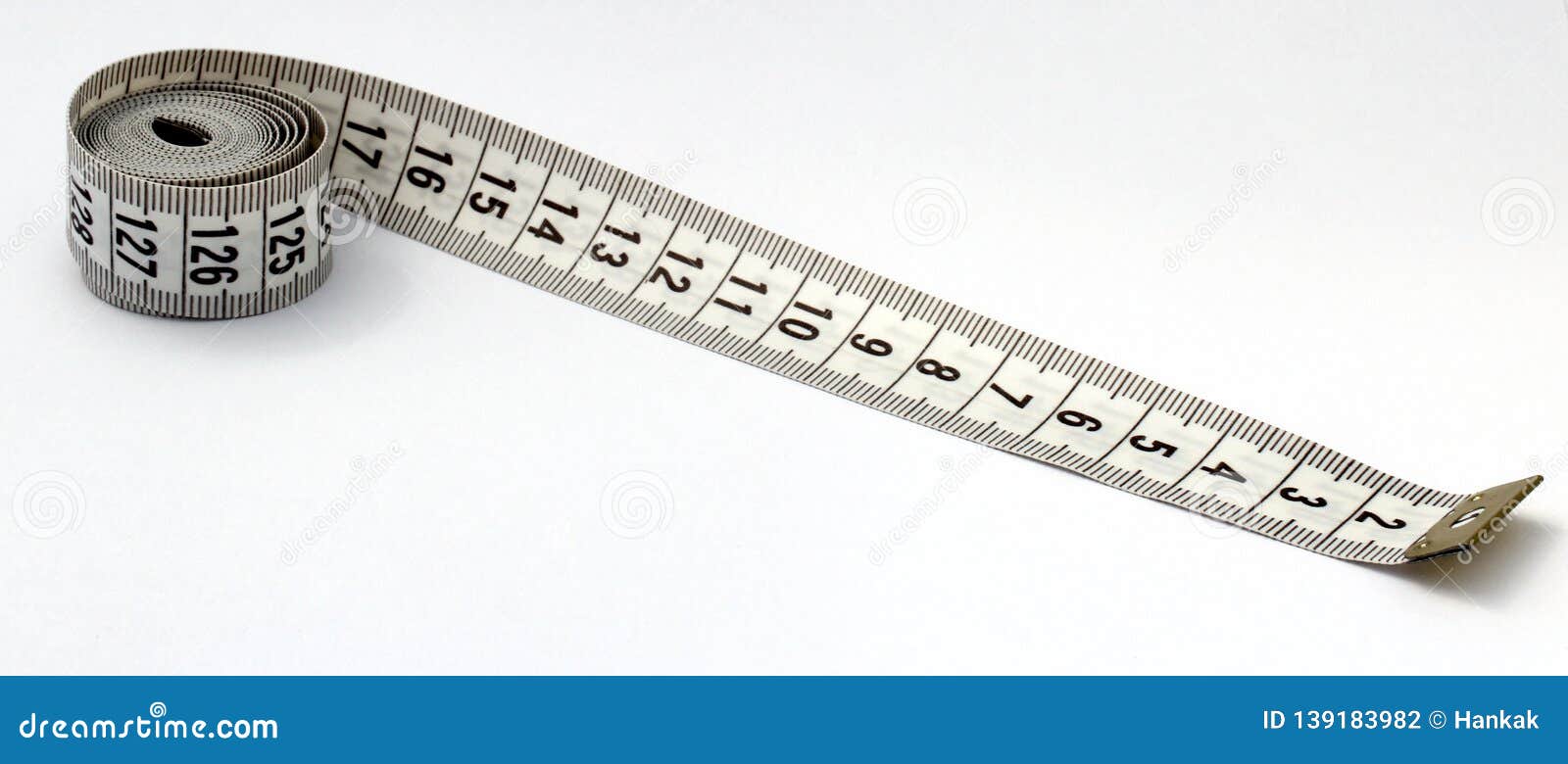 Cinta Para Medir Aislada En El Fondo Blanco Pérdida De Peso Costura Foto de  archivo - Imagen de fondo, instrumento: 139183982