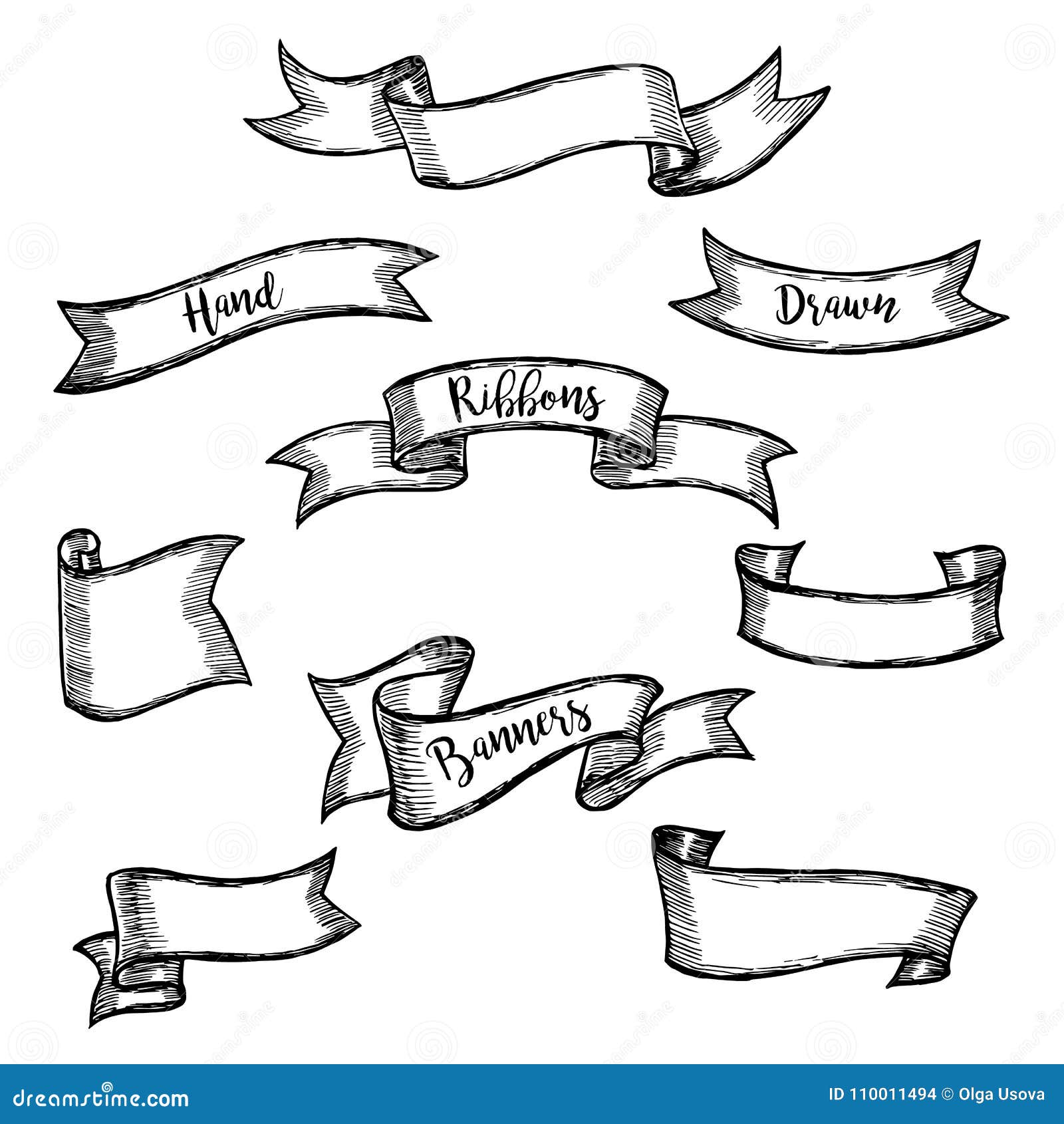 Cintas En Un Dibujo Manual Del Estilo Retro Ilustración del Vector -  Ilustración de retro, extractor: 110011494