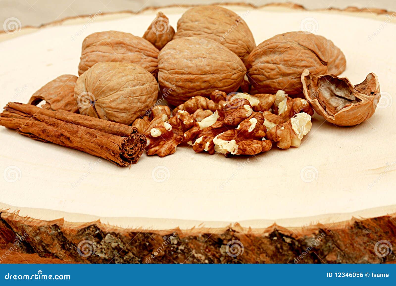 Circassian Walnut on Wood Background Stock Photo - Image of fruit