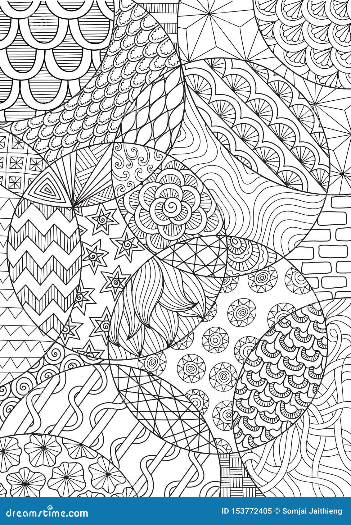 Adult Coloring Book Design With Markers Stock Photo - Download