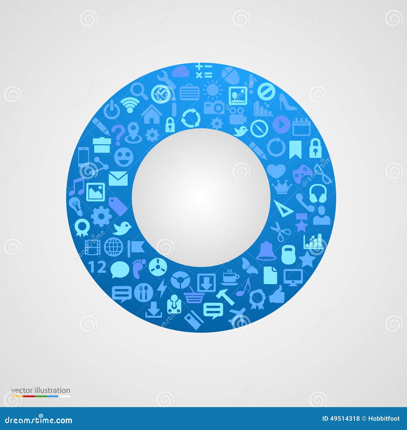 Circle of app icons. stock vector. Illustration of market 49514318