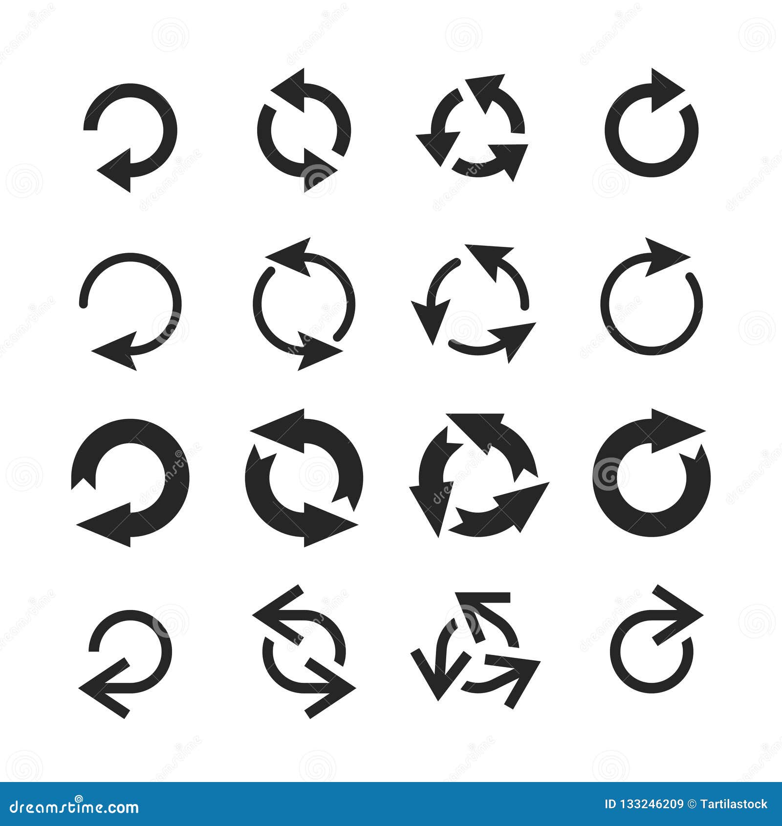 Download Circle Arrow Icon. Round Arrows, Circular Pointing Sign And Circles Button Vector Icons Set ...