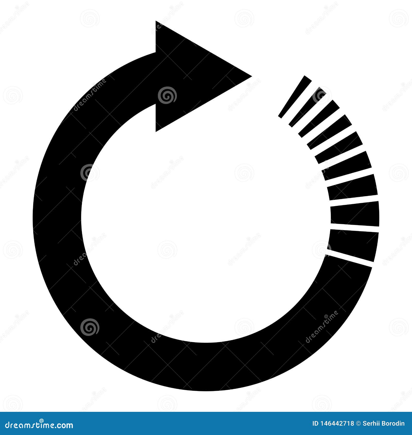 circle arrow with tail effect circular arrows refresh update concept icon black color   flat style image
