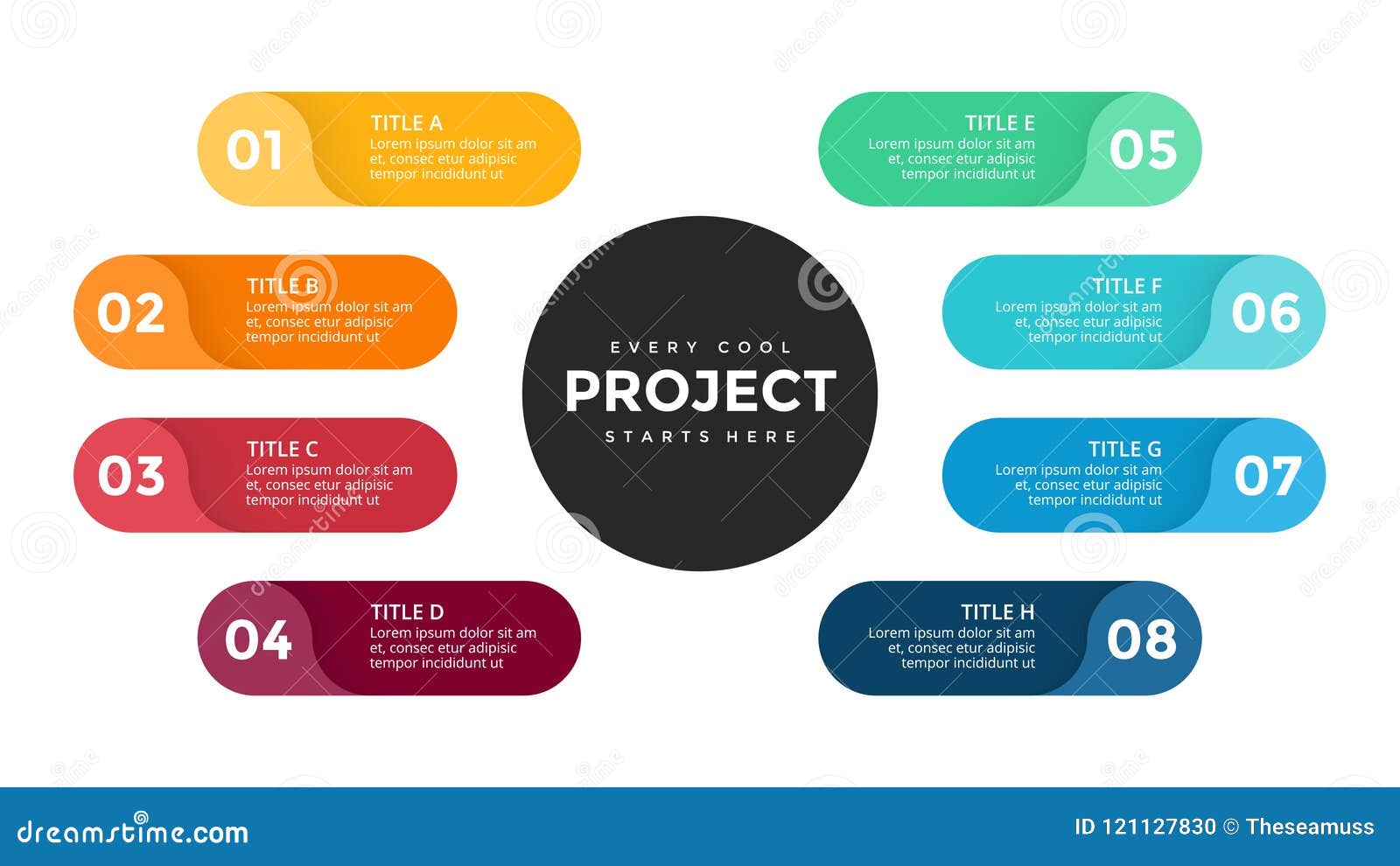 Vector Circle Arrows Infographic Cycle Diagram Labels Graph Stickers Presentation Chart