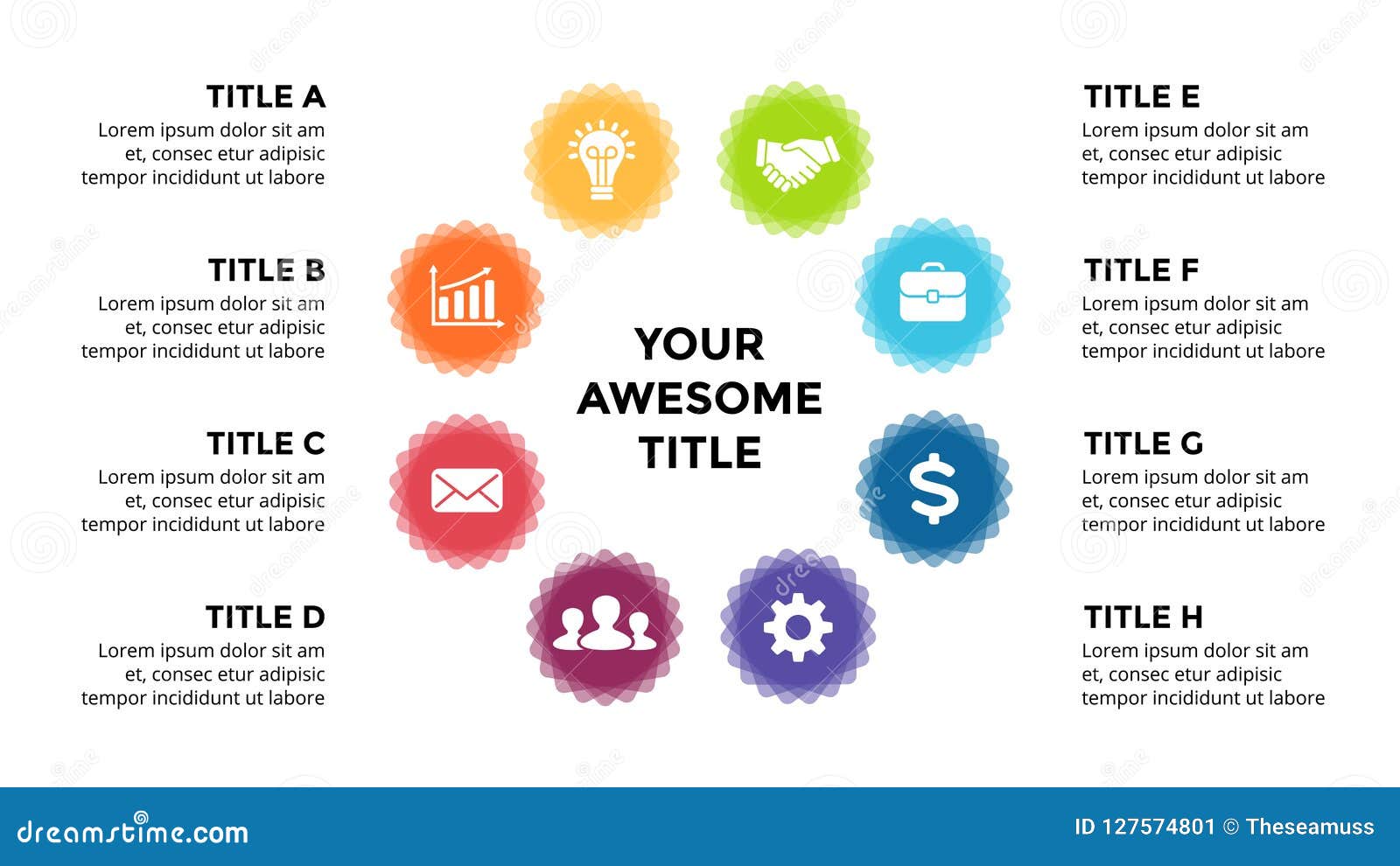 Vector Infographic Cycle Diagram Labels Graph Stickers Presentation Chart Business Concept