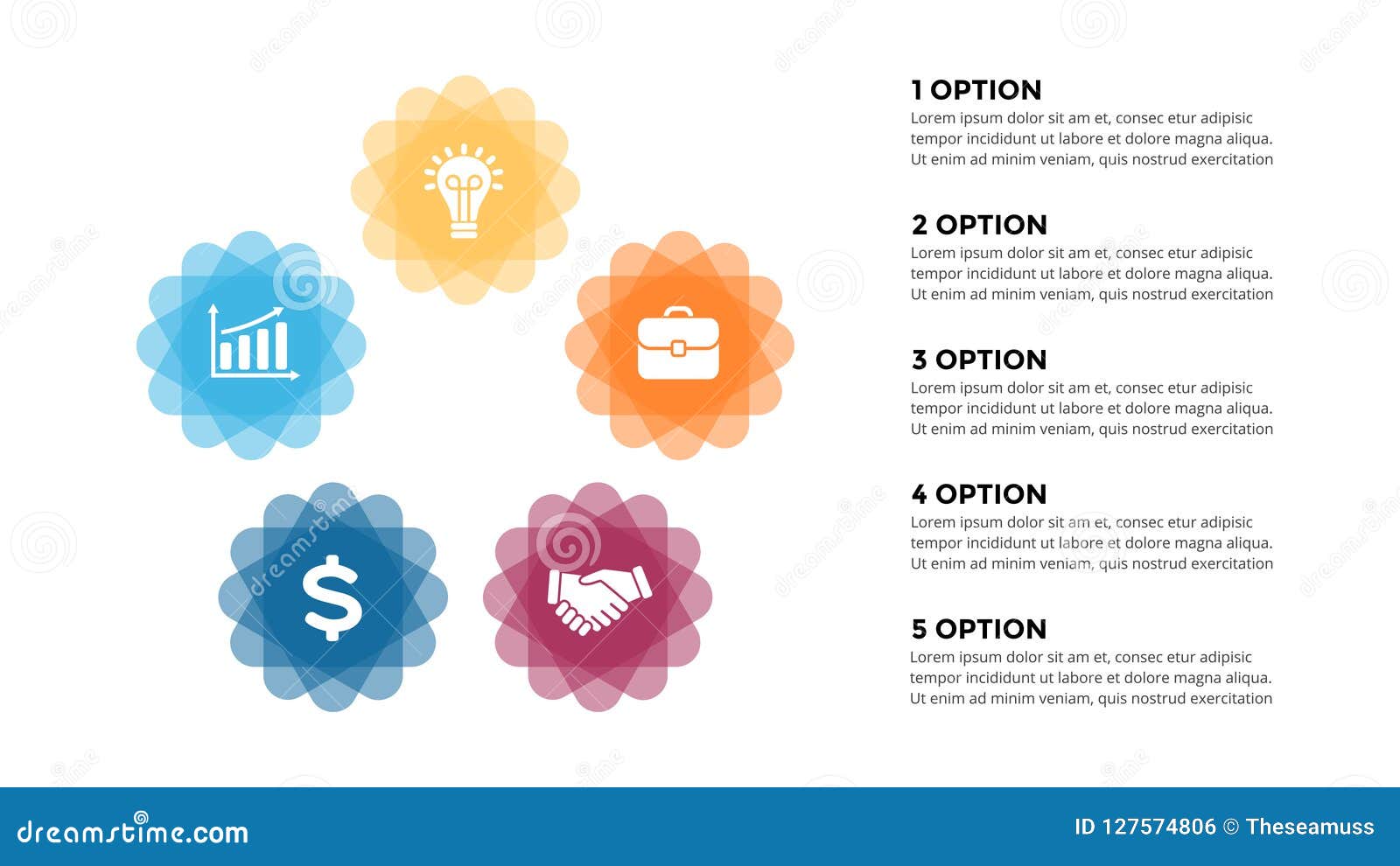 Vector Infographic Cycle Diagram Labels Graph Stickers Presentation Chart Business Concept