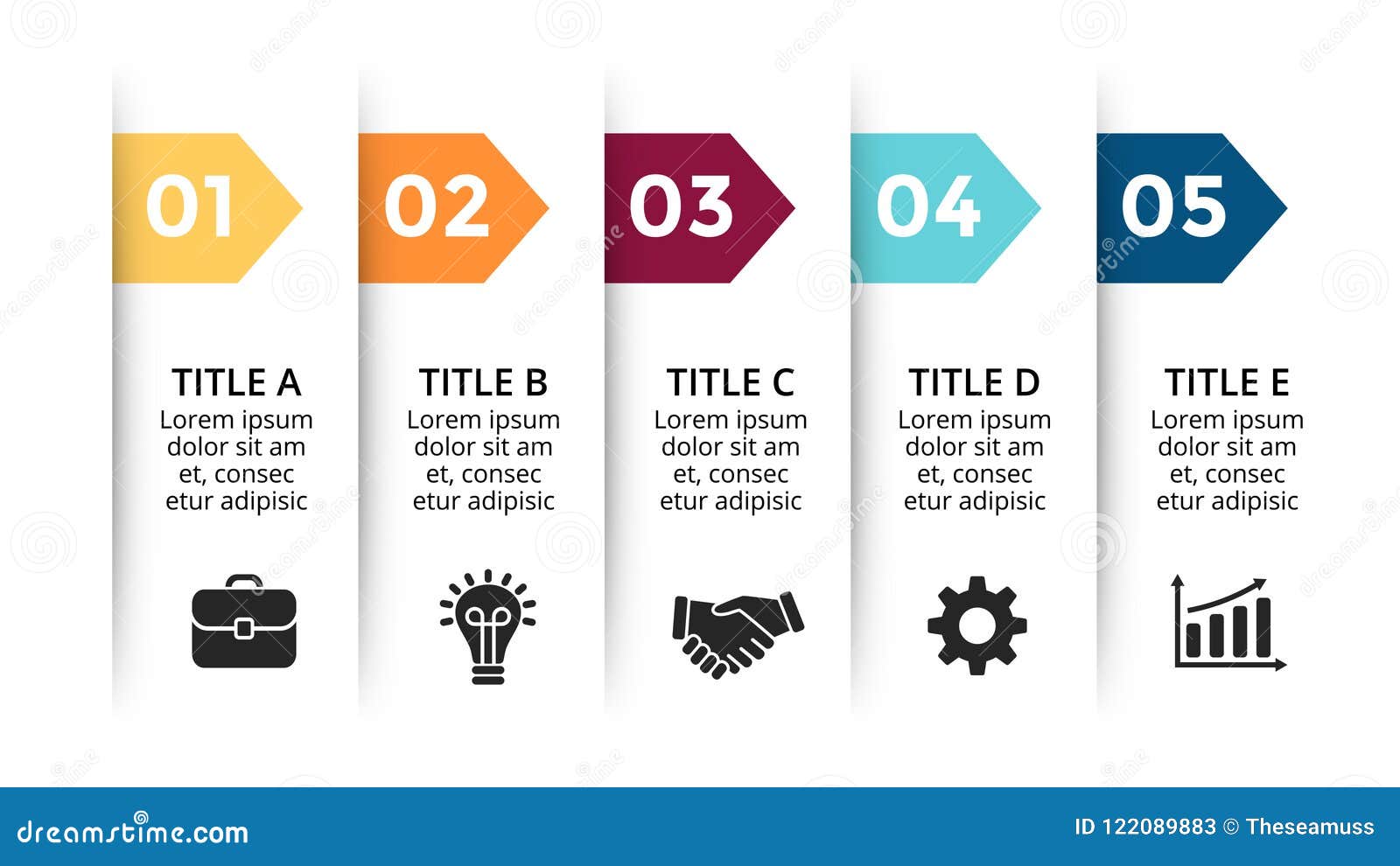 Vector Paper Arrows Infographic Cycle Diagram Labels Graph Stickers Presentation Chart