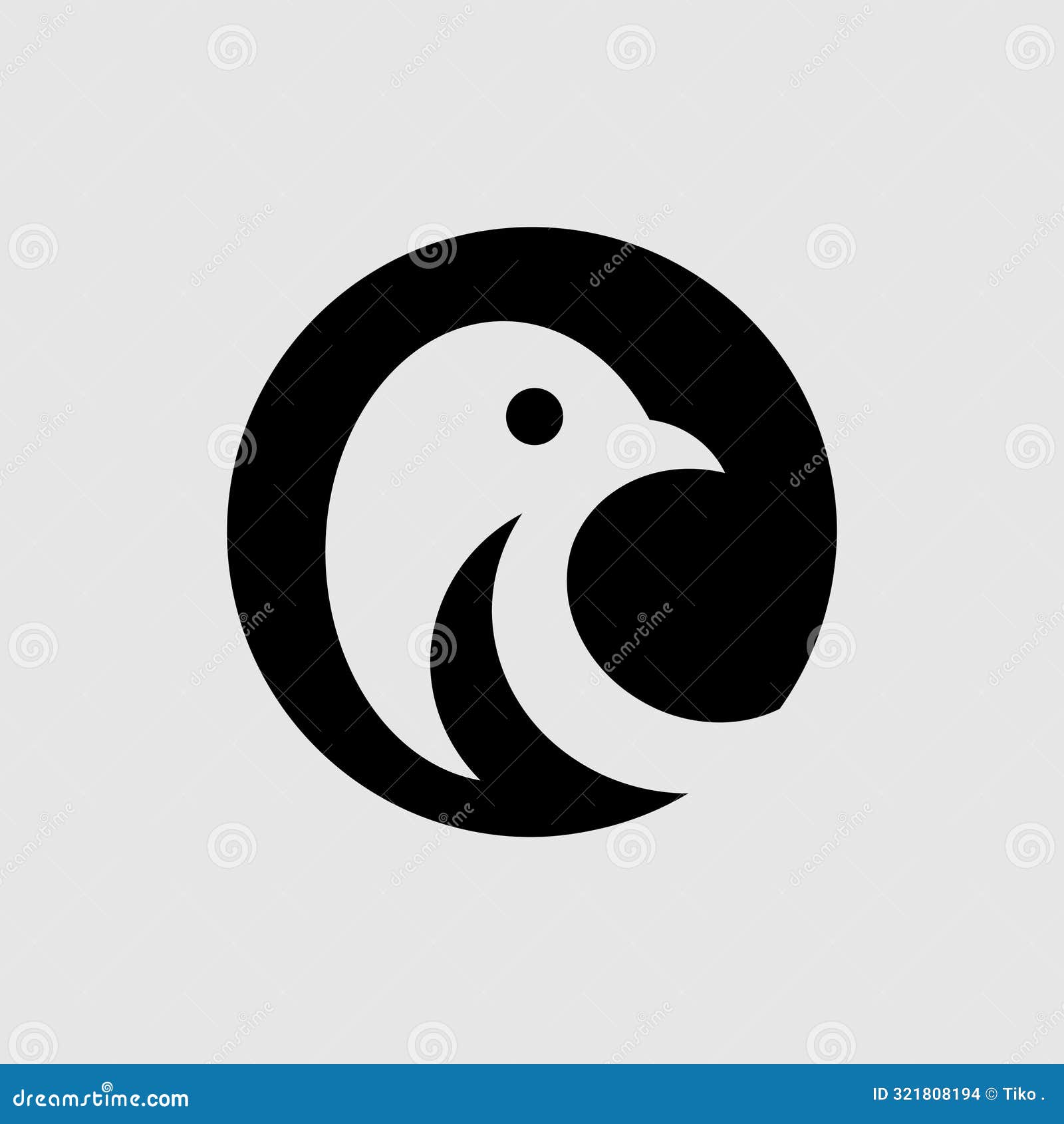 circle bird head logo icon