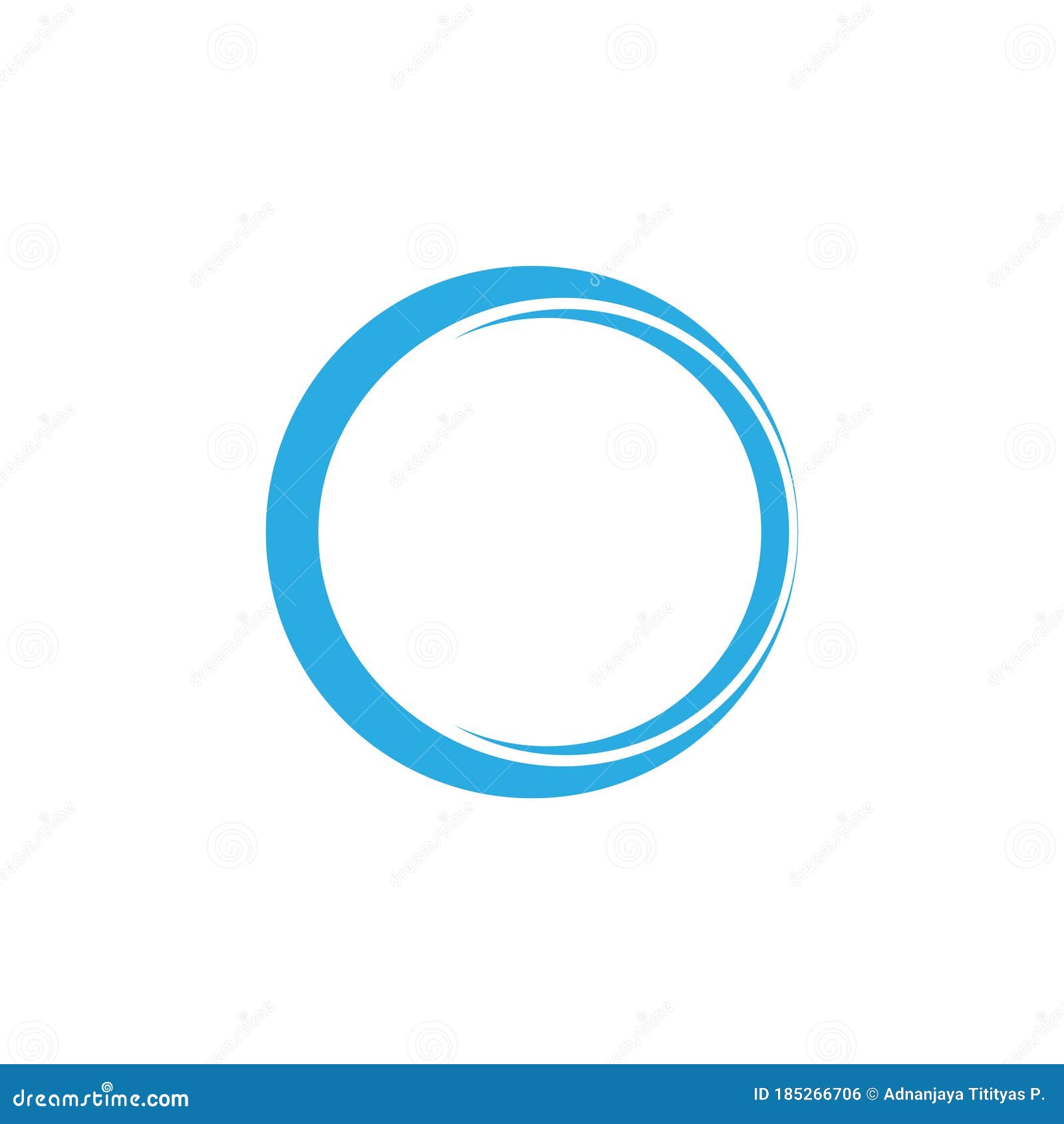 Circle Blue Ring 3d Flat Logo Vector Stock Illustration Illustration