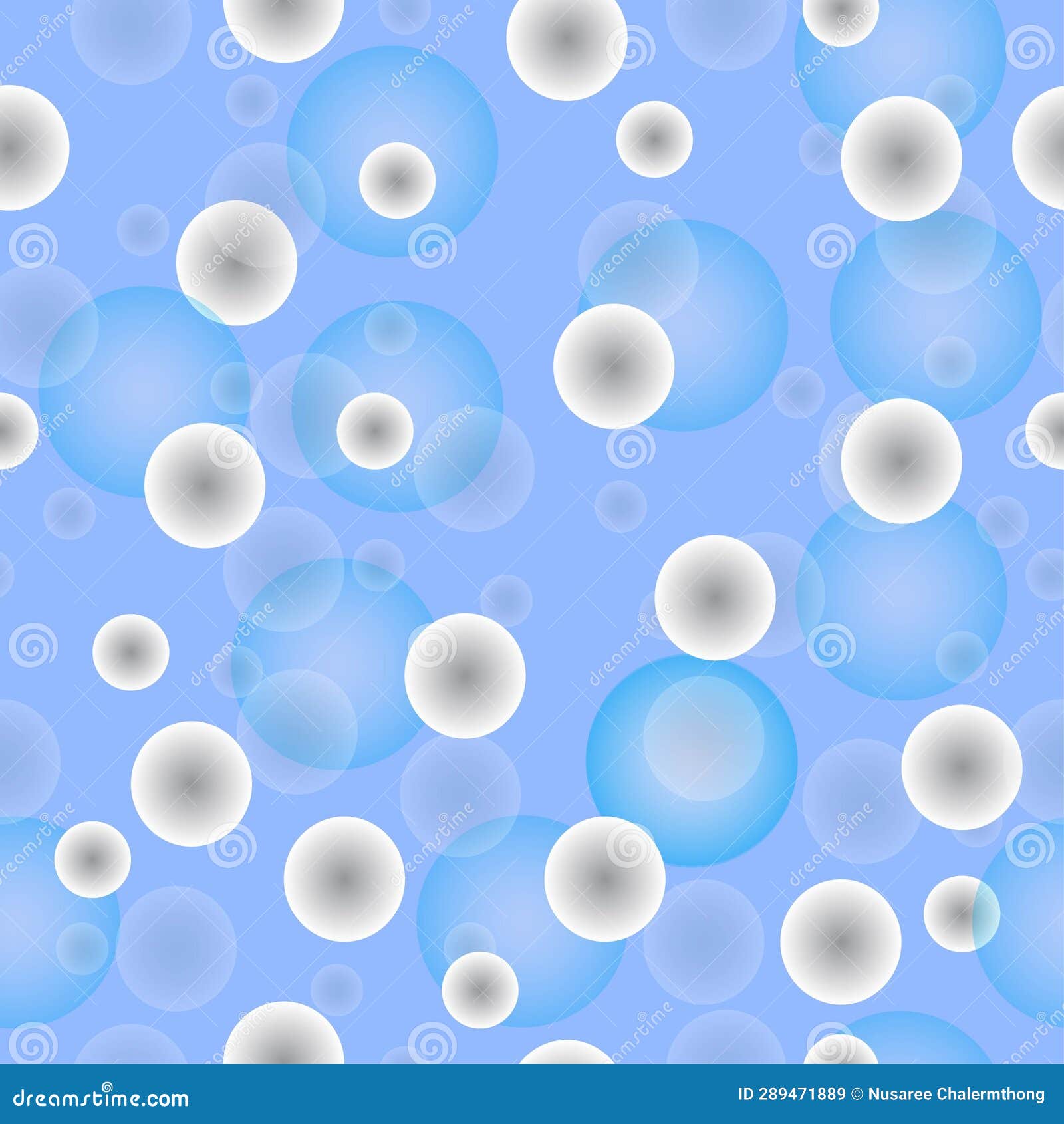 Circle Bokeh Blue Background Pattern, Tile Stock Illustration