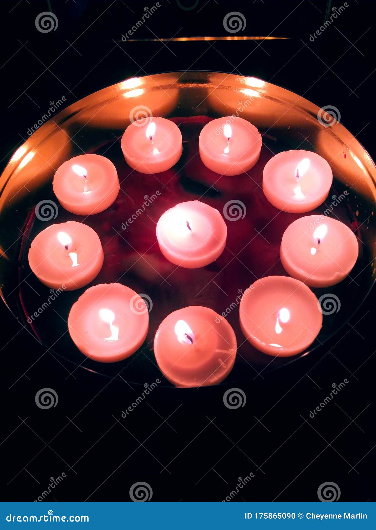 Circle of Candles stock photo. Image of metal, candle 175865090