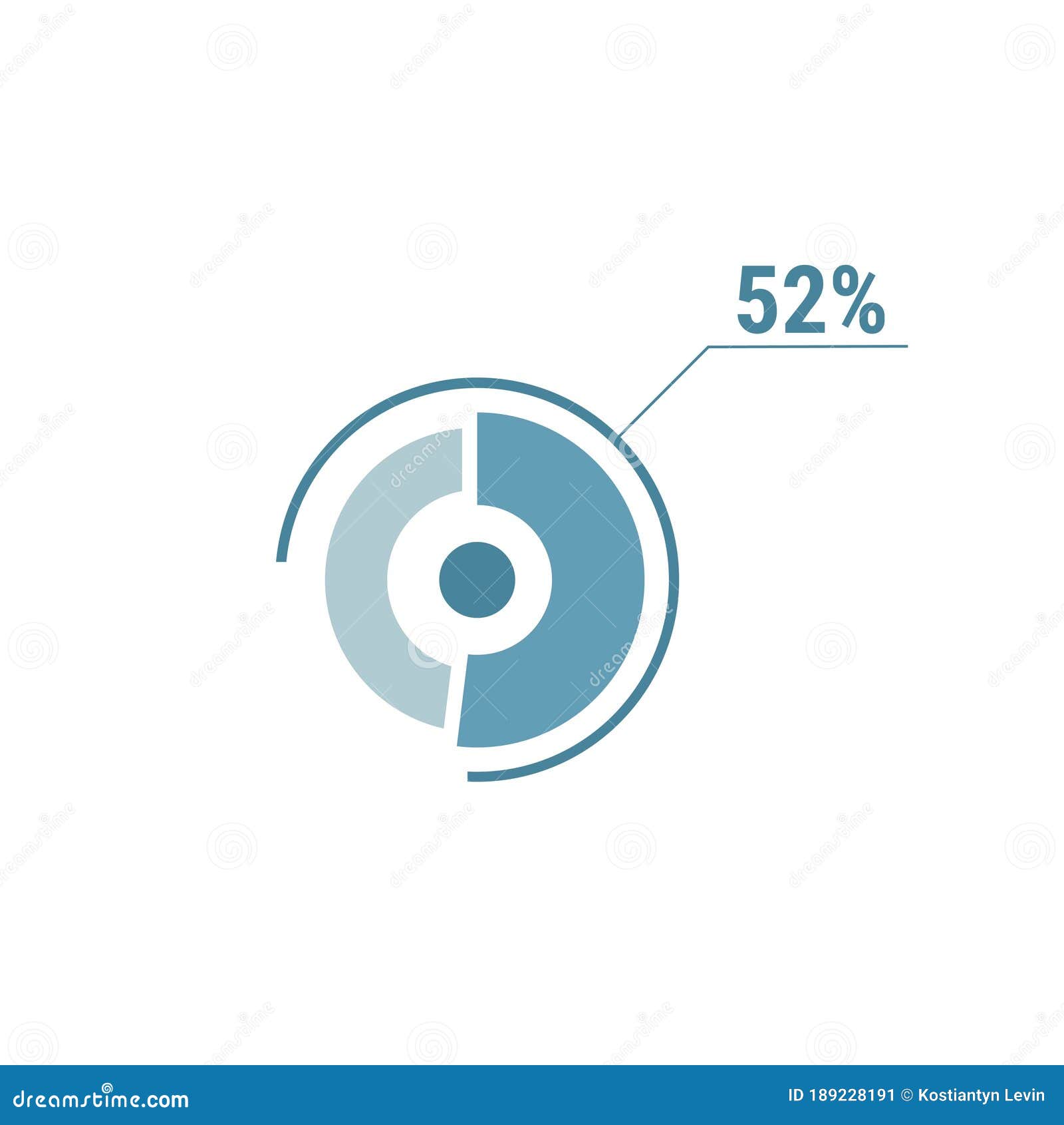 circle diagram fifty two percent pie chart 52. circle percentage  diagram
