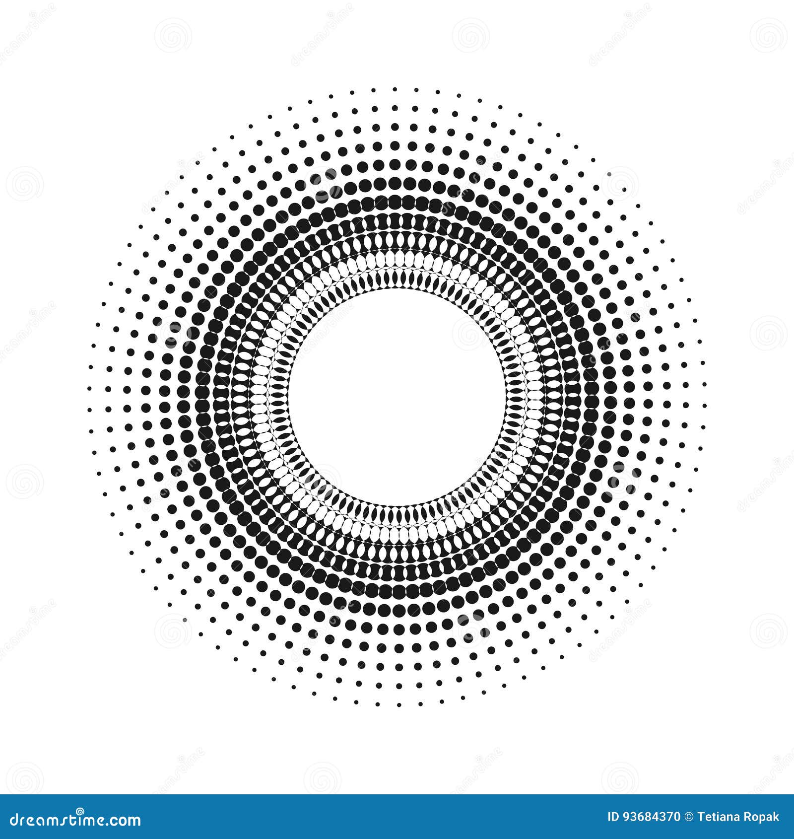 Circle With Dots For Design Project. Halftone Effect Vector 