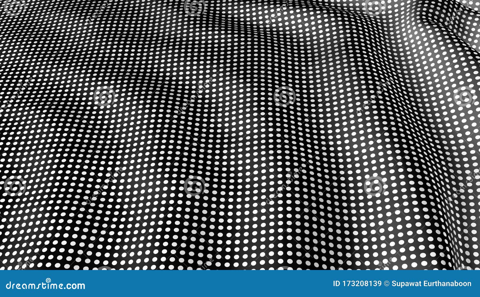 Circle Dots Pattern on Wavy Fabric Cloth. Stock Illustration ...
