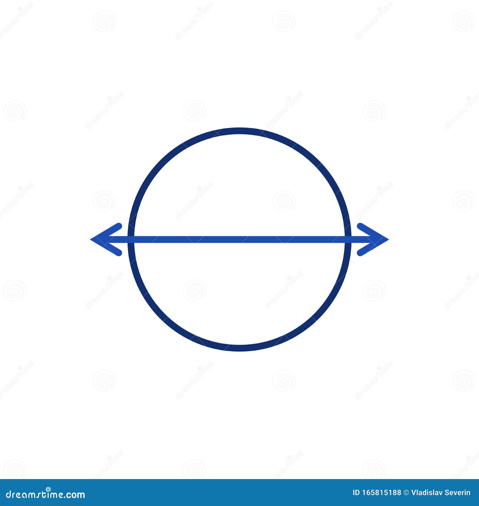 Circle and Double Horizontal Arrow Two Opposite Directions Left and Left Outline Icon Stock