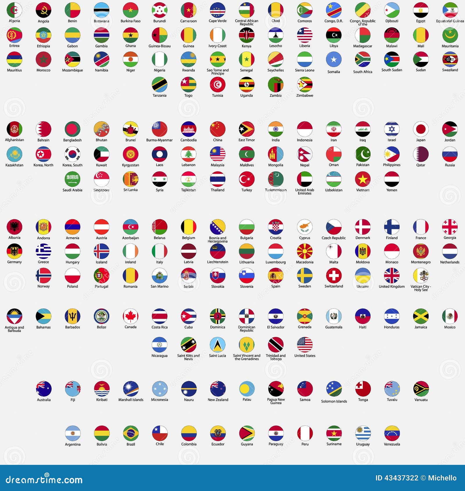 Circle Flags Of The World Vector Illustration 43437334