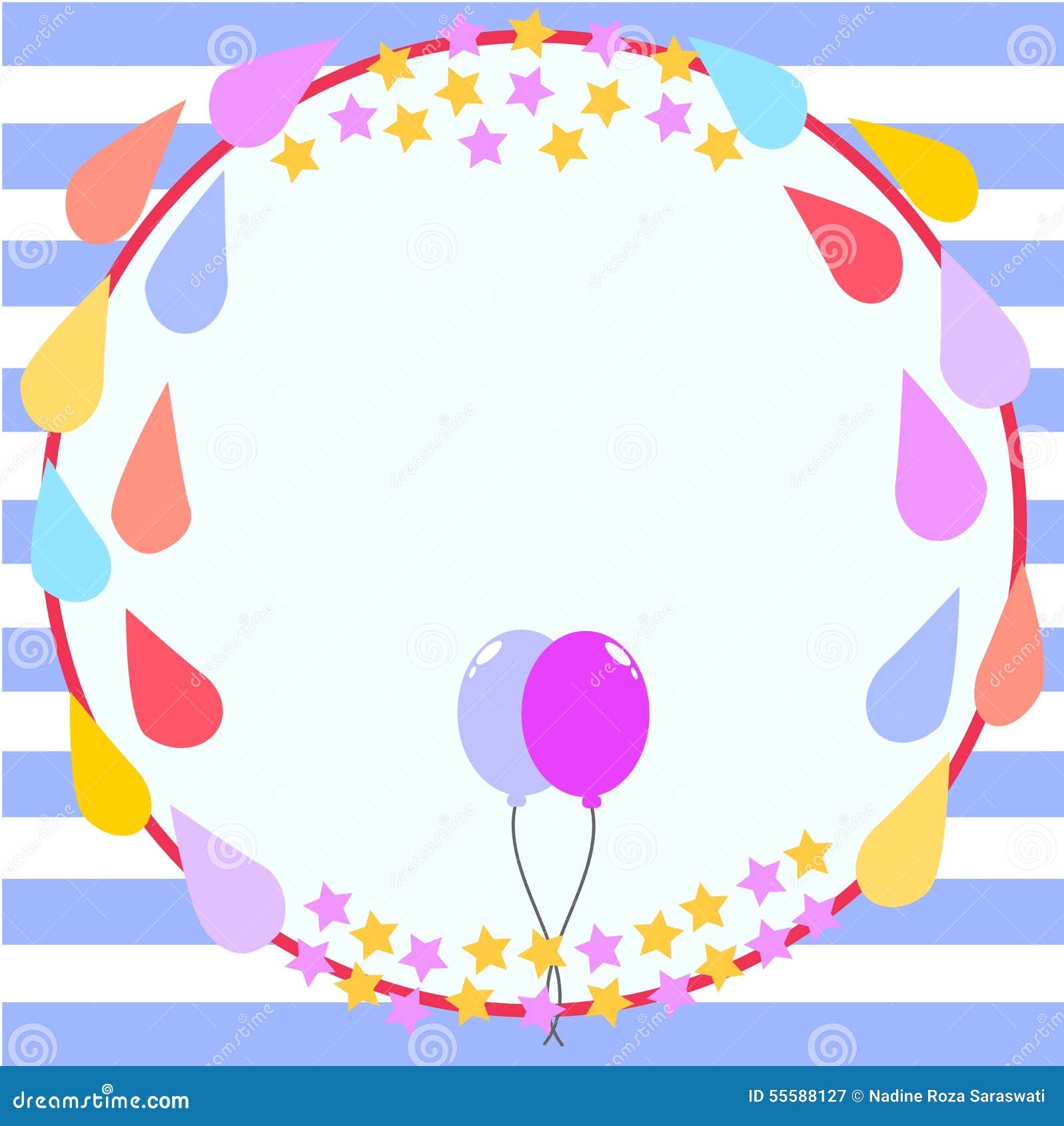 Download Circle Frame Birthday Card Template Stock Illustration ...