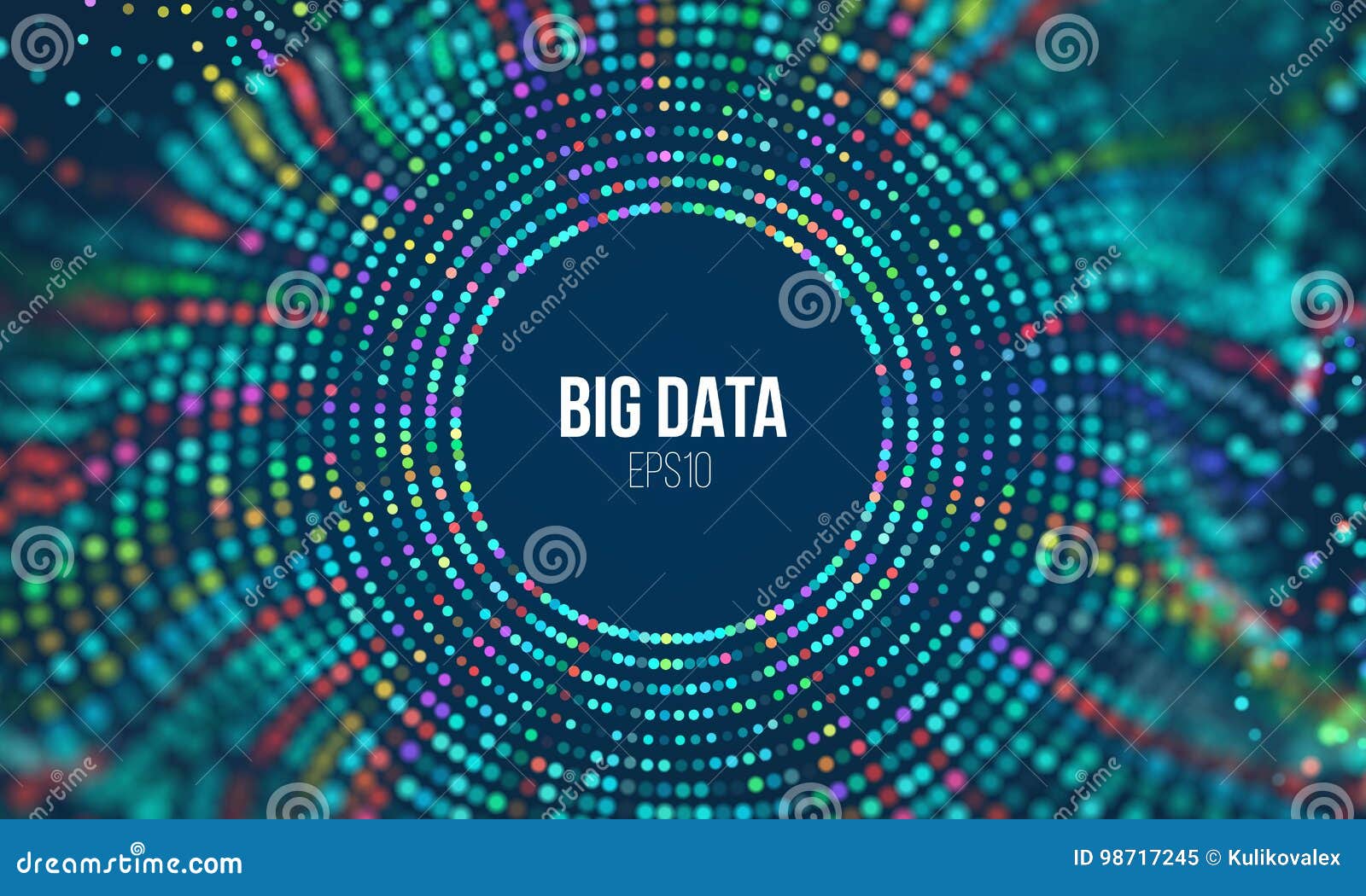 circle grid wave. abstract bigdata science background. big data innovation technology