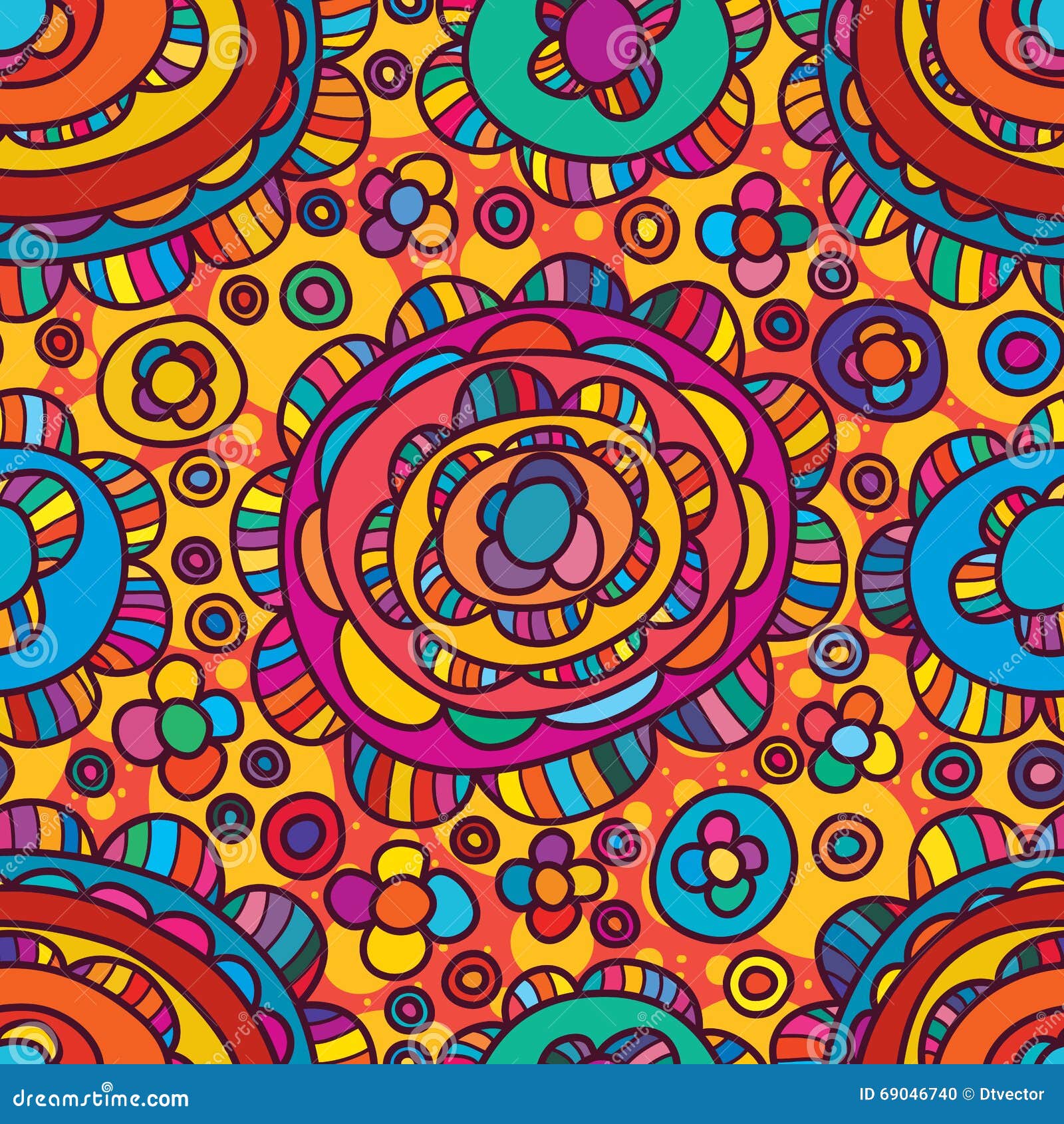 Circle Half Circle Style Seamless Pattern Stock Vector