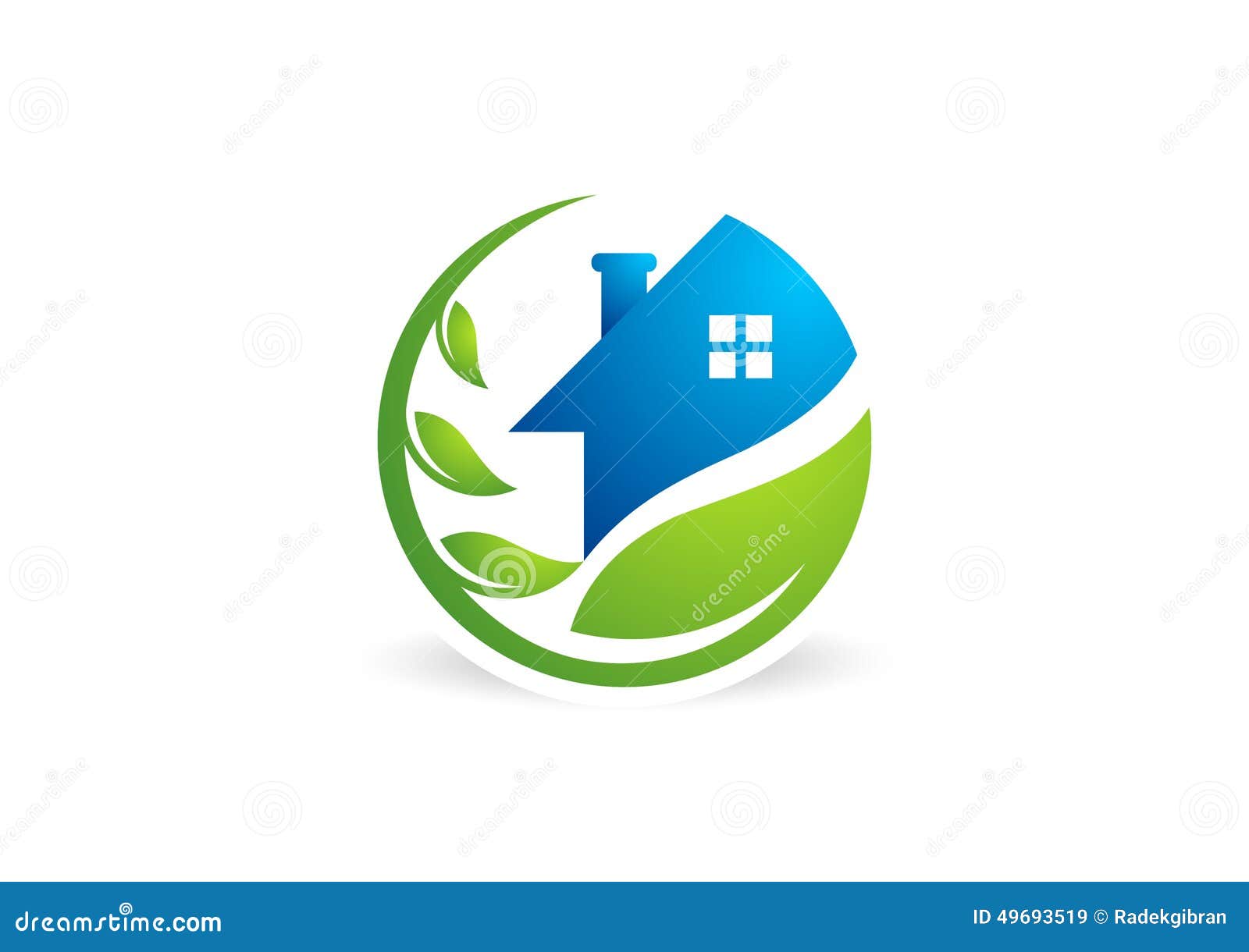 Home House Real Estate Logo Circle Building