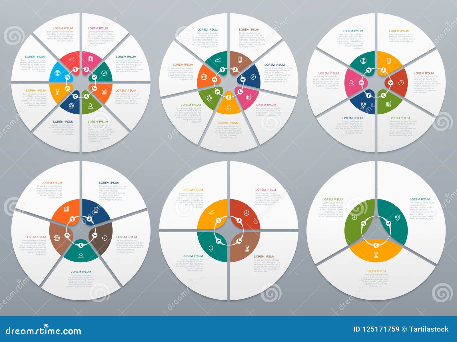 circle infographic. round diagram of process steps, circular chart with arrow. circles and arrows graph charts 