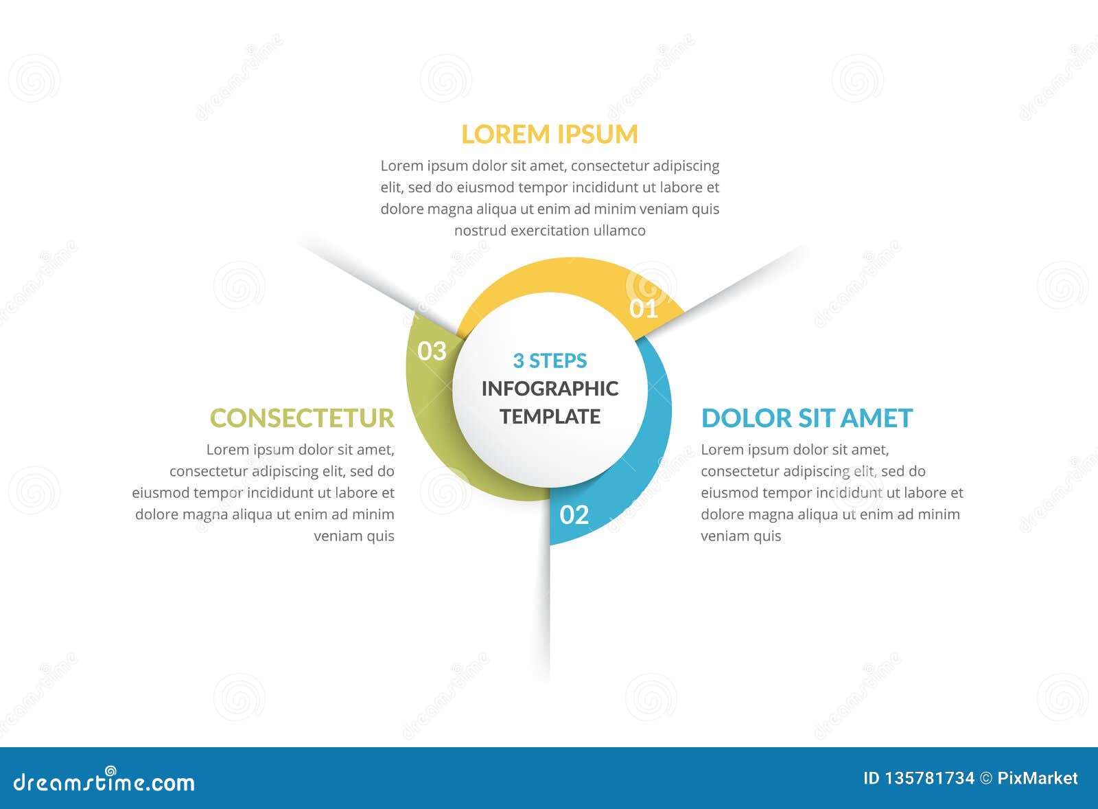 Circle Infographics Three Elements Stock Vector Illustration Of