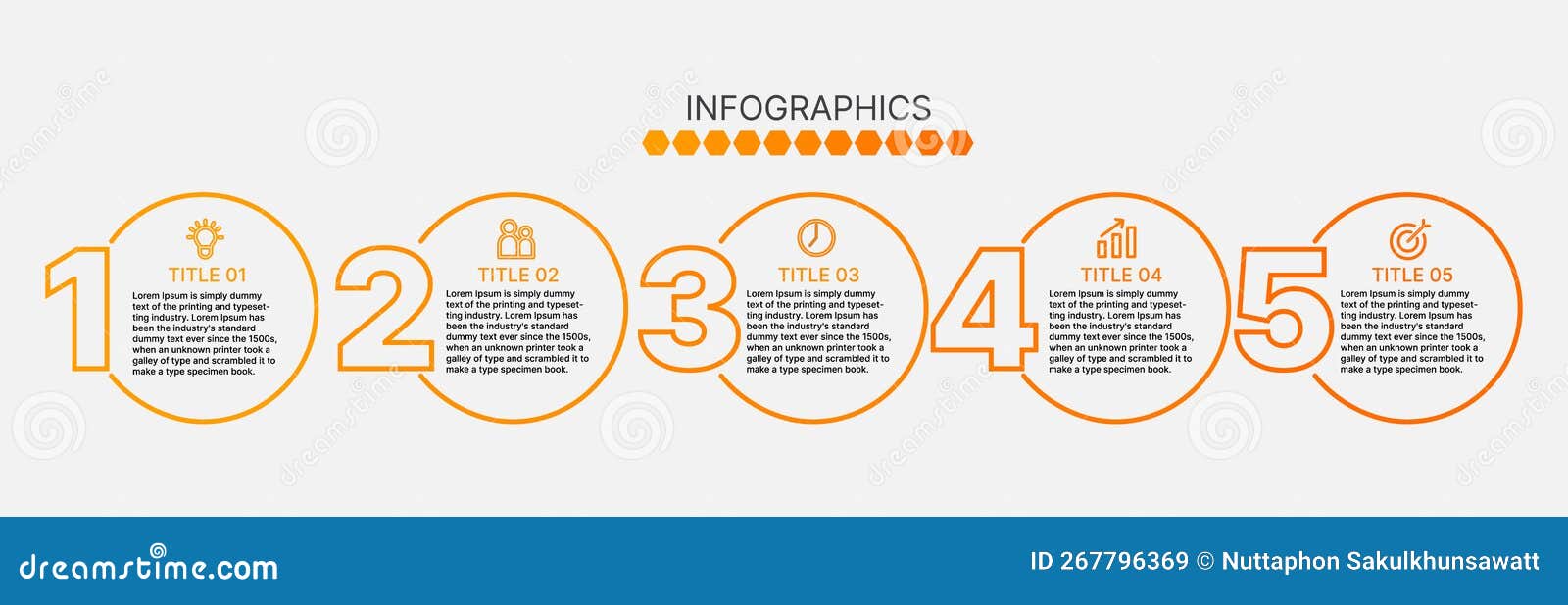 circle infographic thin line  with icons and 5 options or steps. infographics for business concept. can be used for presenta