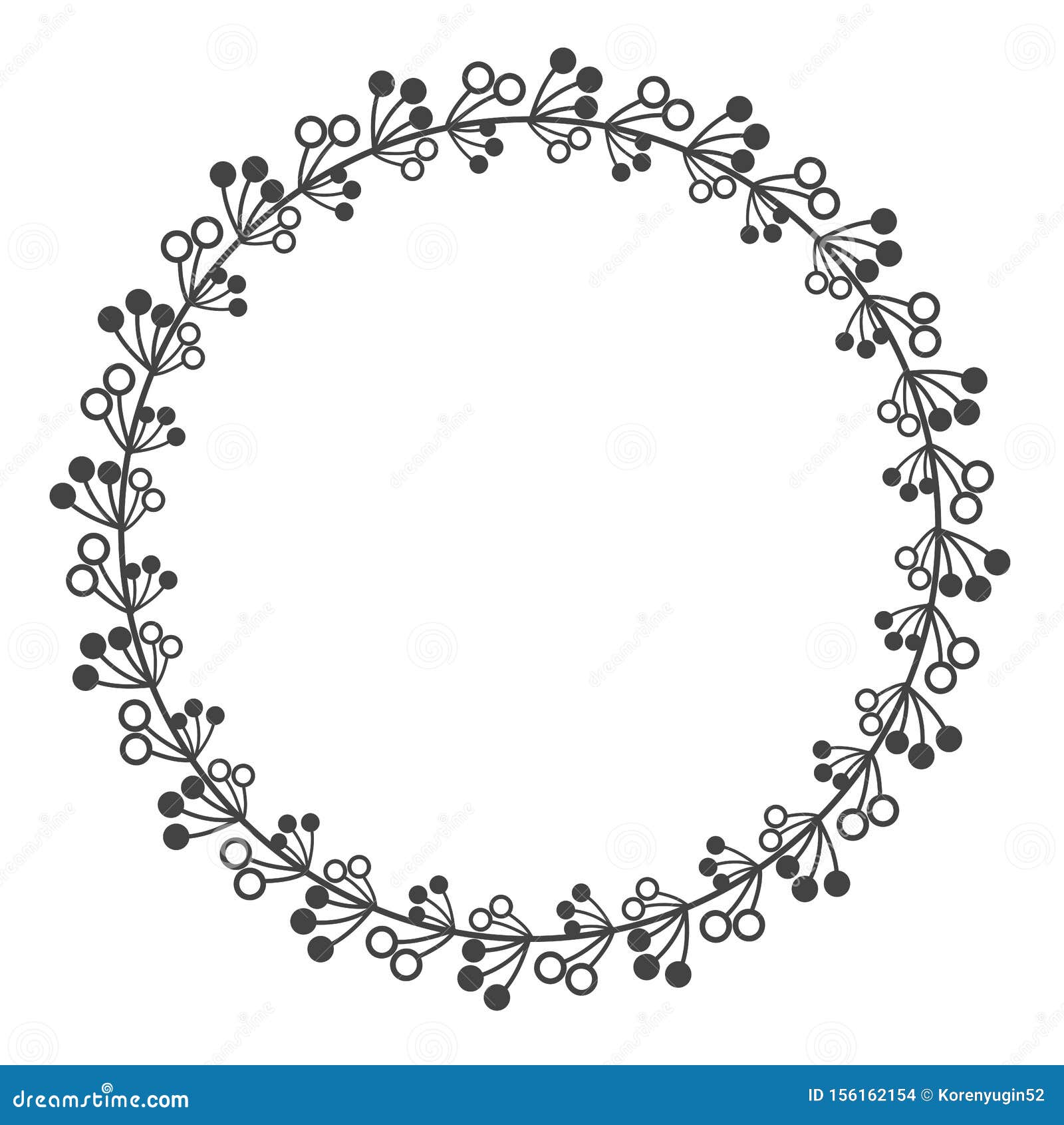 Circle Leaf Frames. Floral Leaves Round Frame, Flower Ornament Circles ...