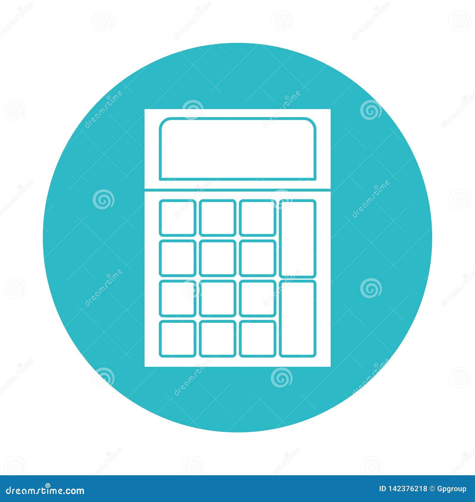 Circle Light Blue with Calculator Icon Stock Vector Illustration of