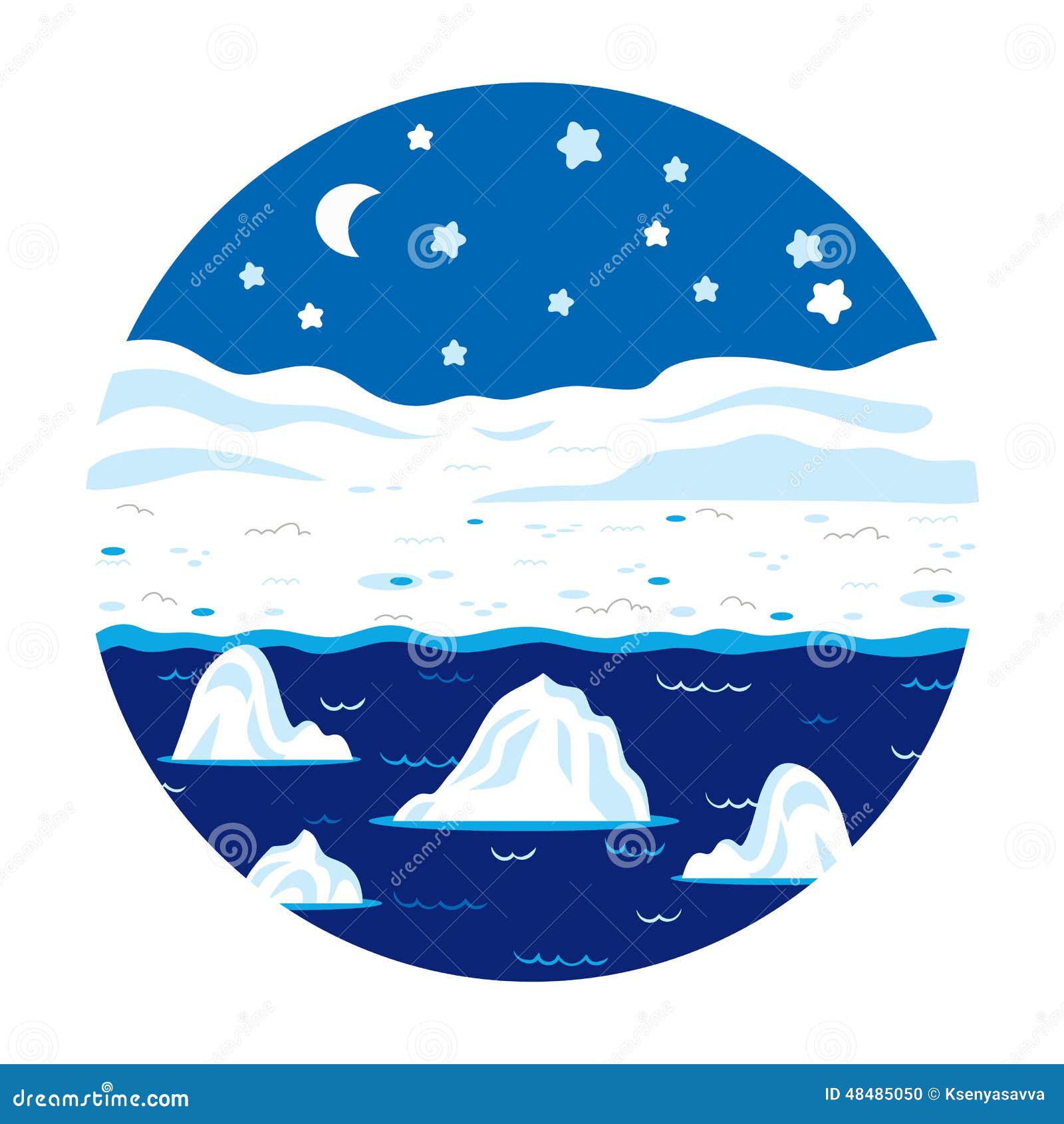 circle locations, little landscape (winter polar night)