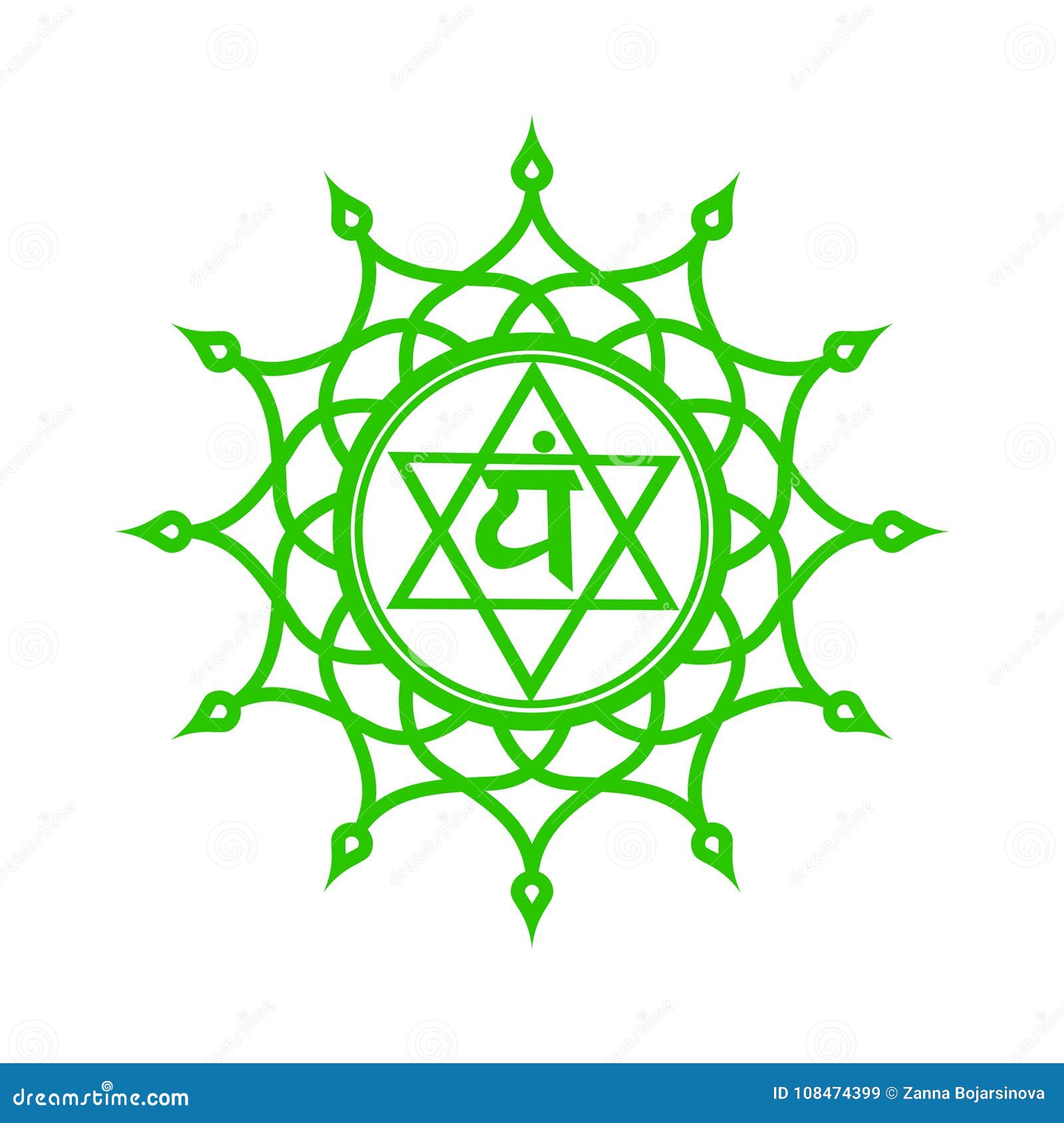 circle mandala pattern. anahata chakra.