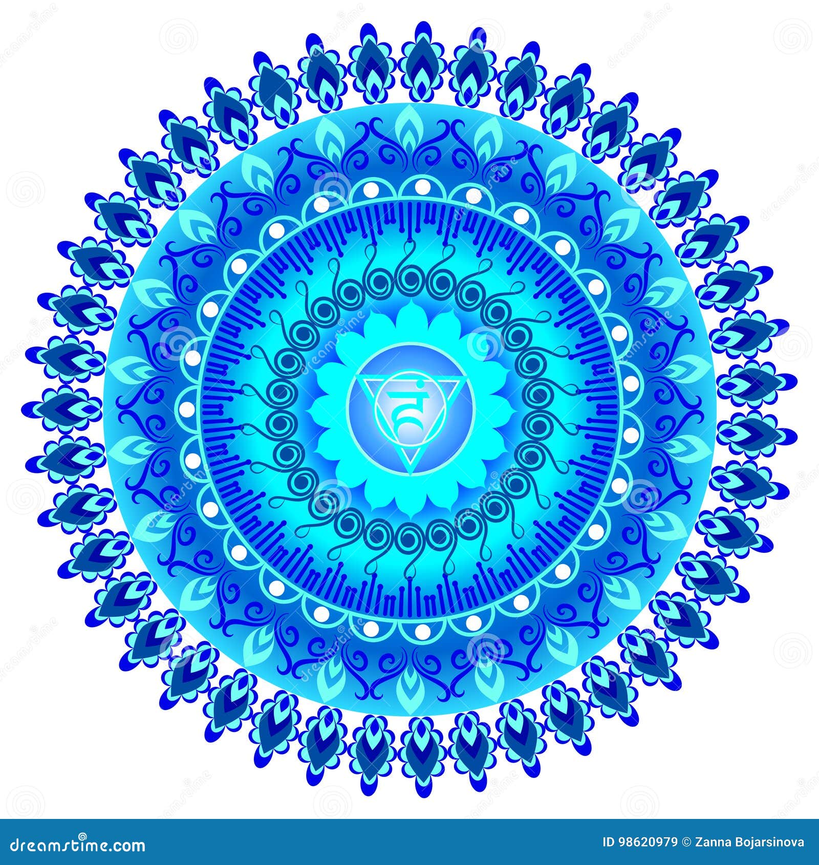circle mandala pattern. vishuddha chakra.