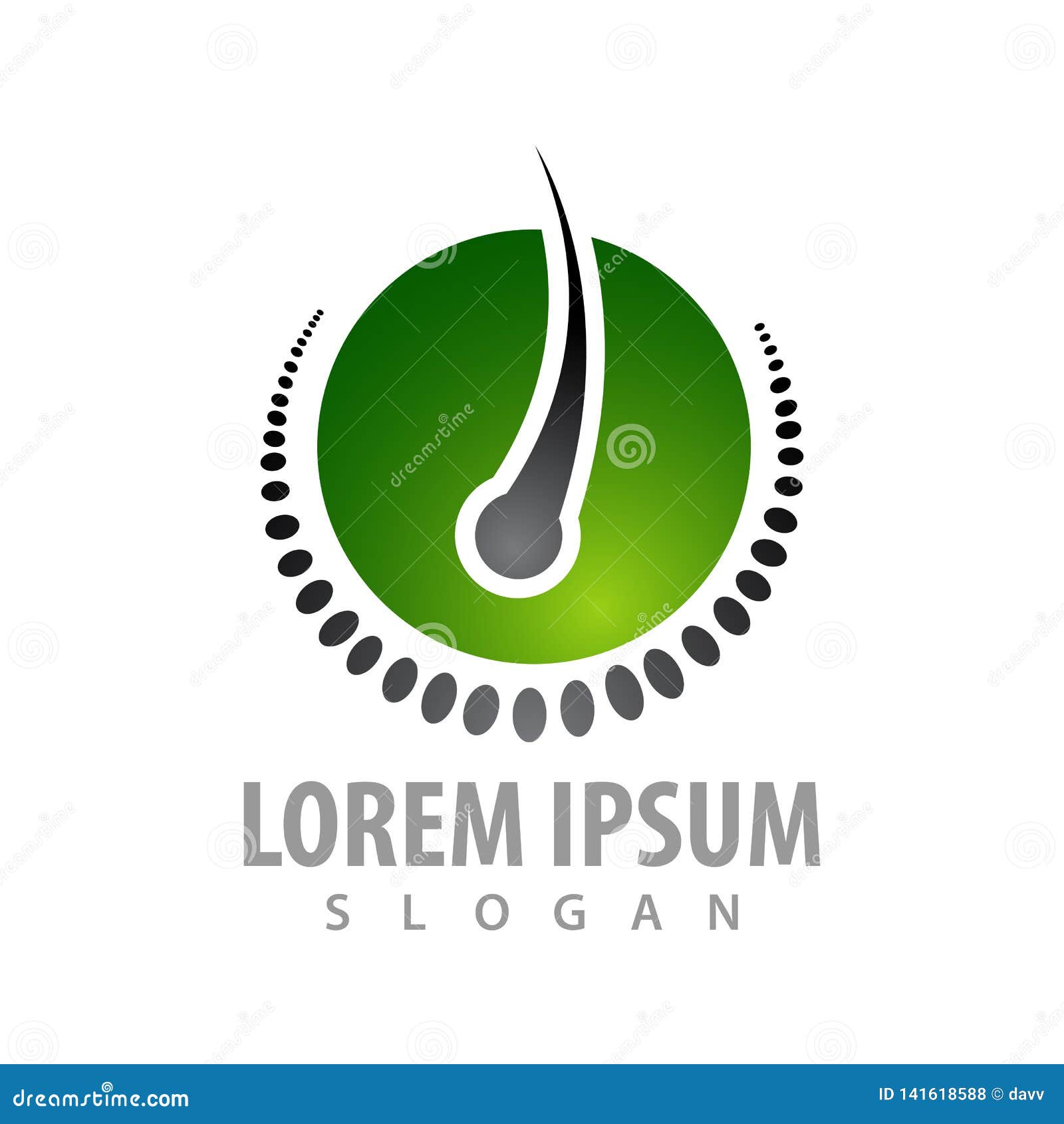 circle micro hair deatil logo concept .  graphic template  