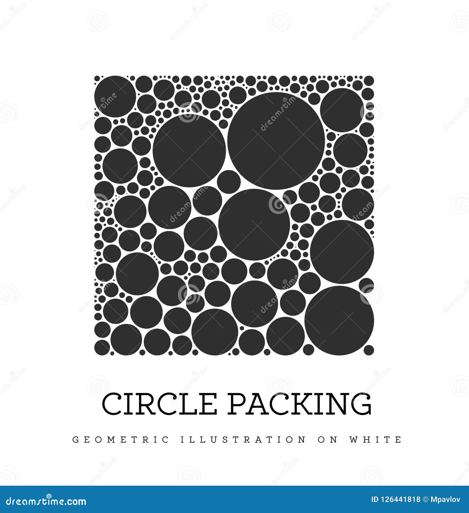 Download Circle Packing. Geometric Vector Illustration. Circles Are ...