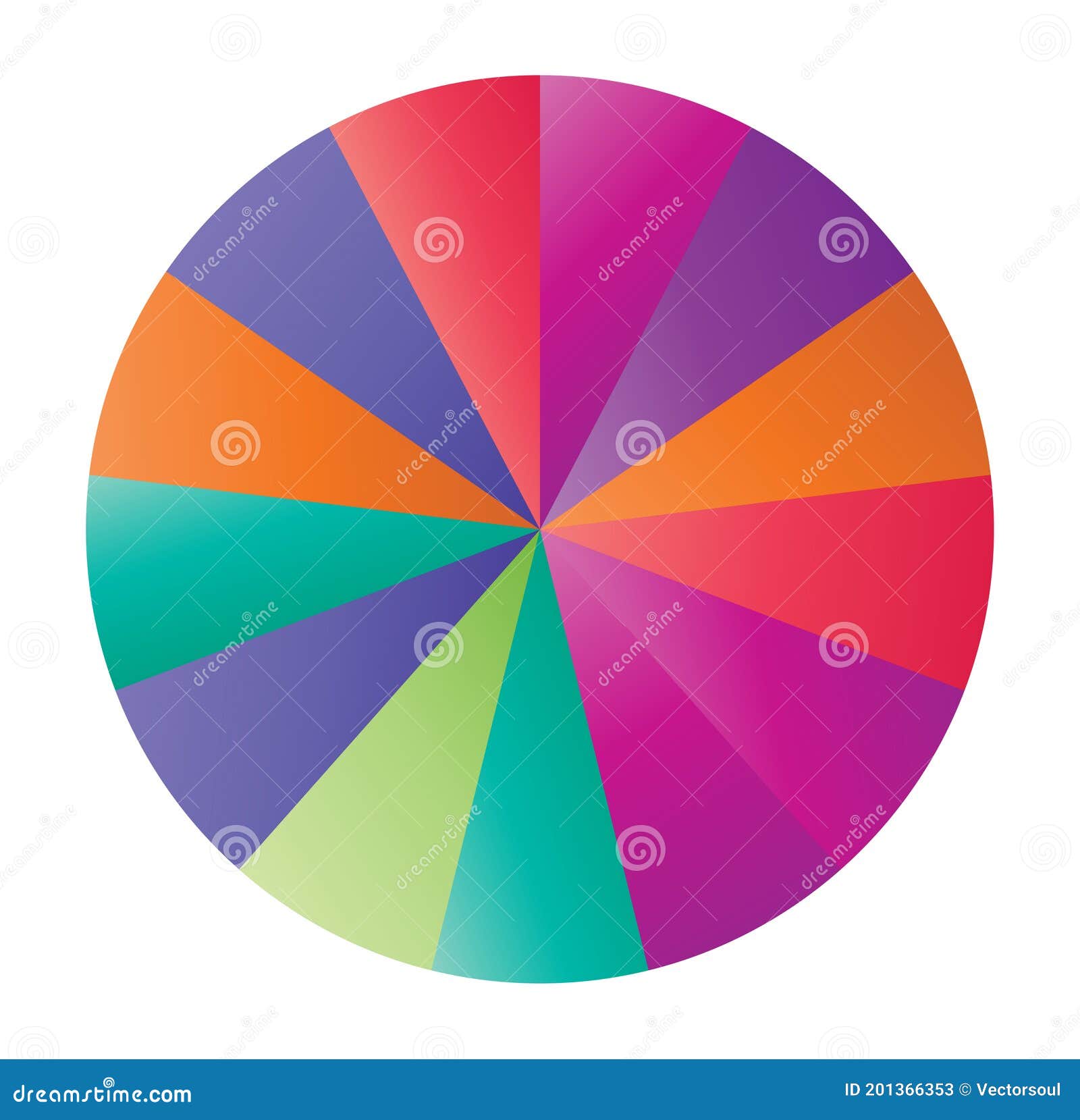 Circle Pie Chart, Pie Diagram Icon from 2 To 20 Sections. Simple, Basic ...