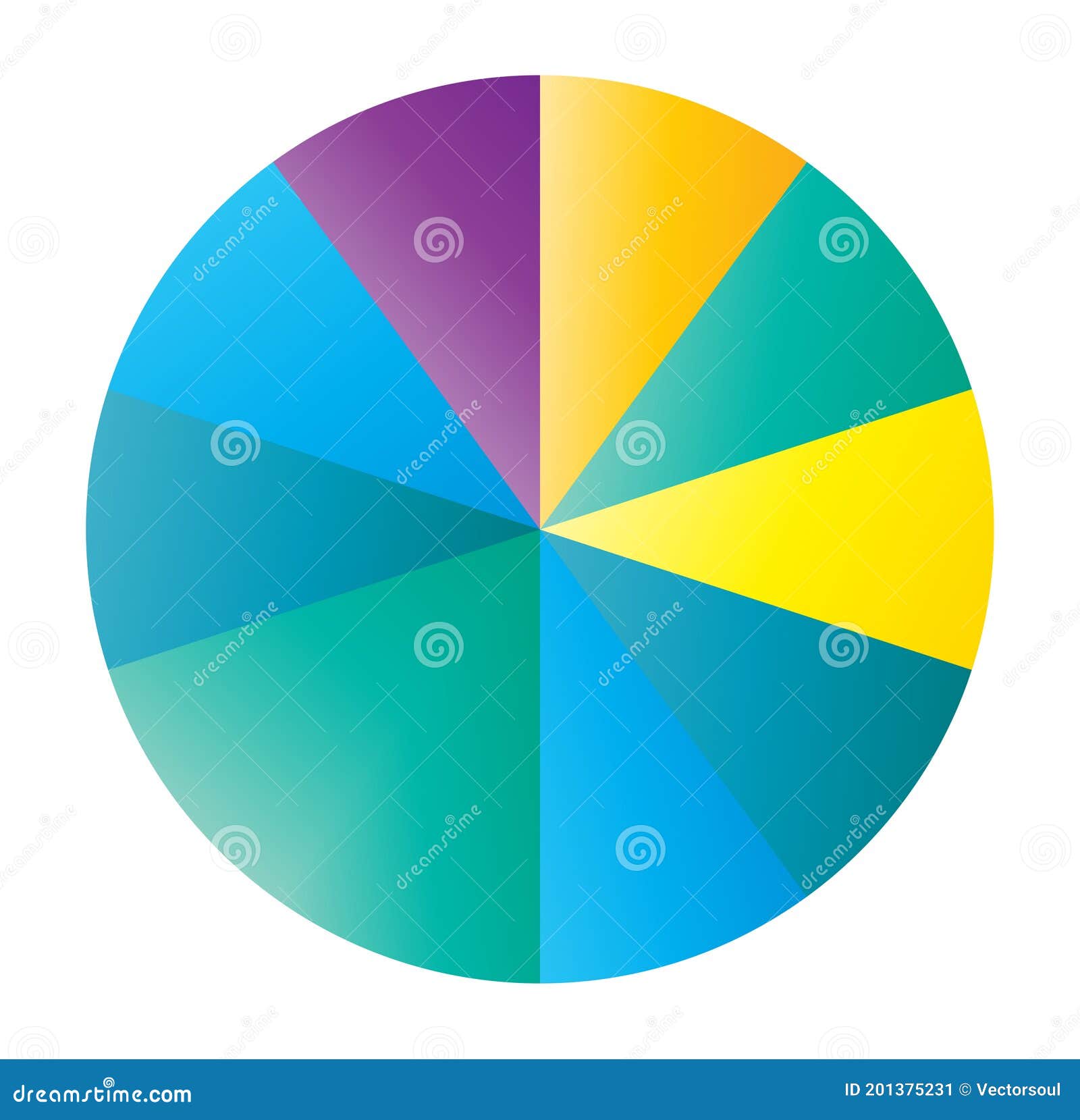 Circle Pie Chart, Pie Diagram Icon from 2 To 20 Sections. Simple, Basic ...