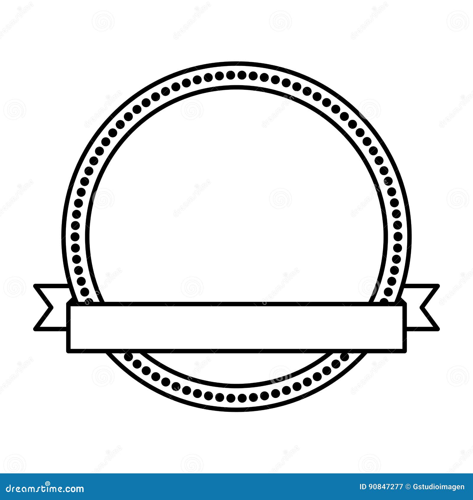 Circle Seal Stamp with Ribbon Frame Stock Vector - Illustration of ...