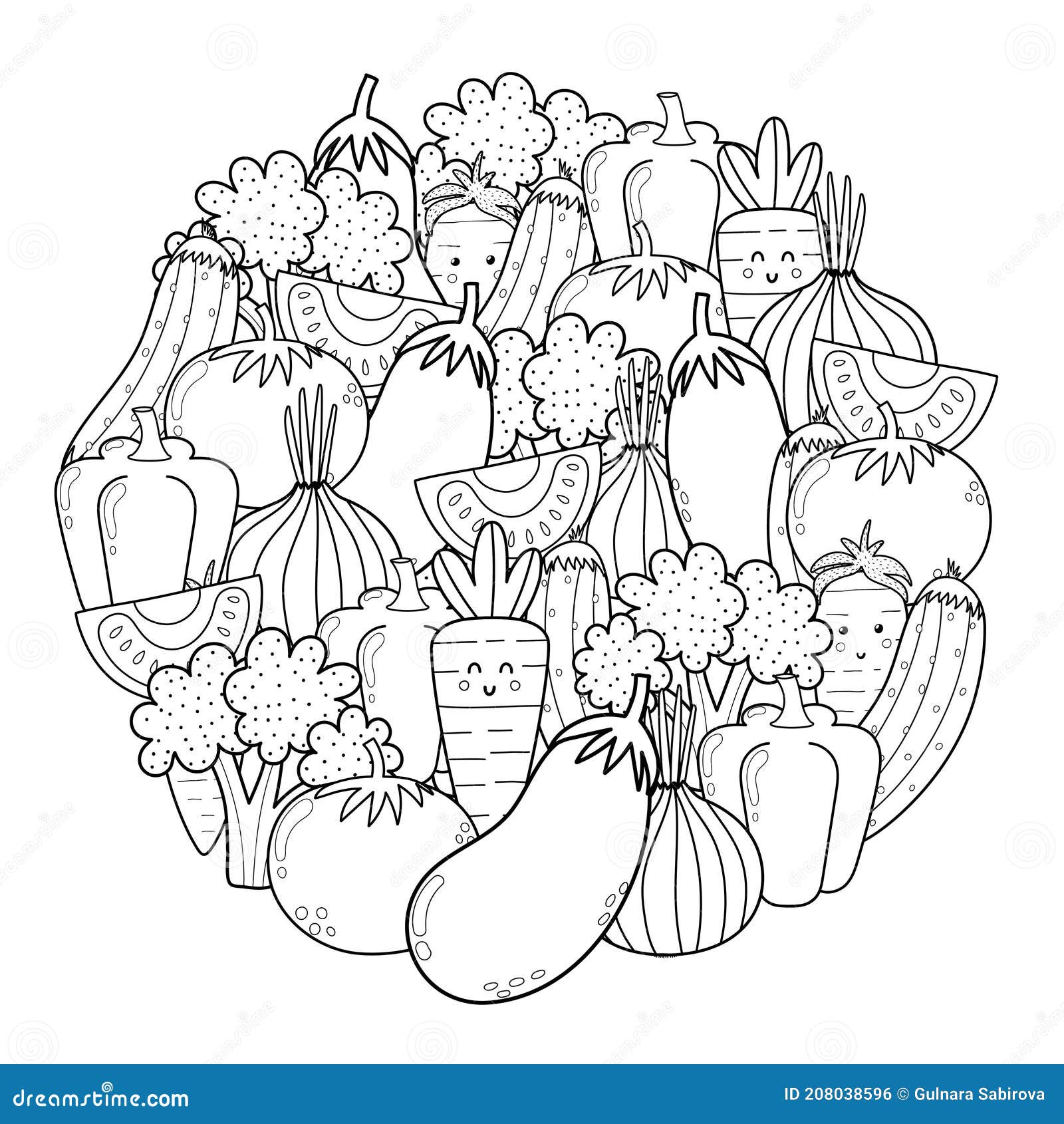 Coloring book, page set. Fruits collection. Sketch and color version.  Coloring for kids. Childrens education. Vector illustration. | Stock vector  | Colourbox