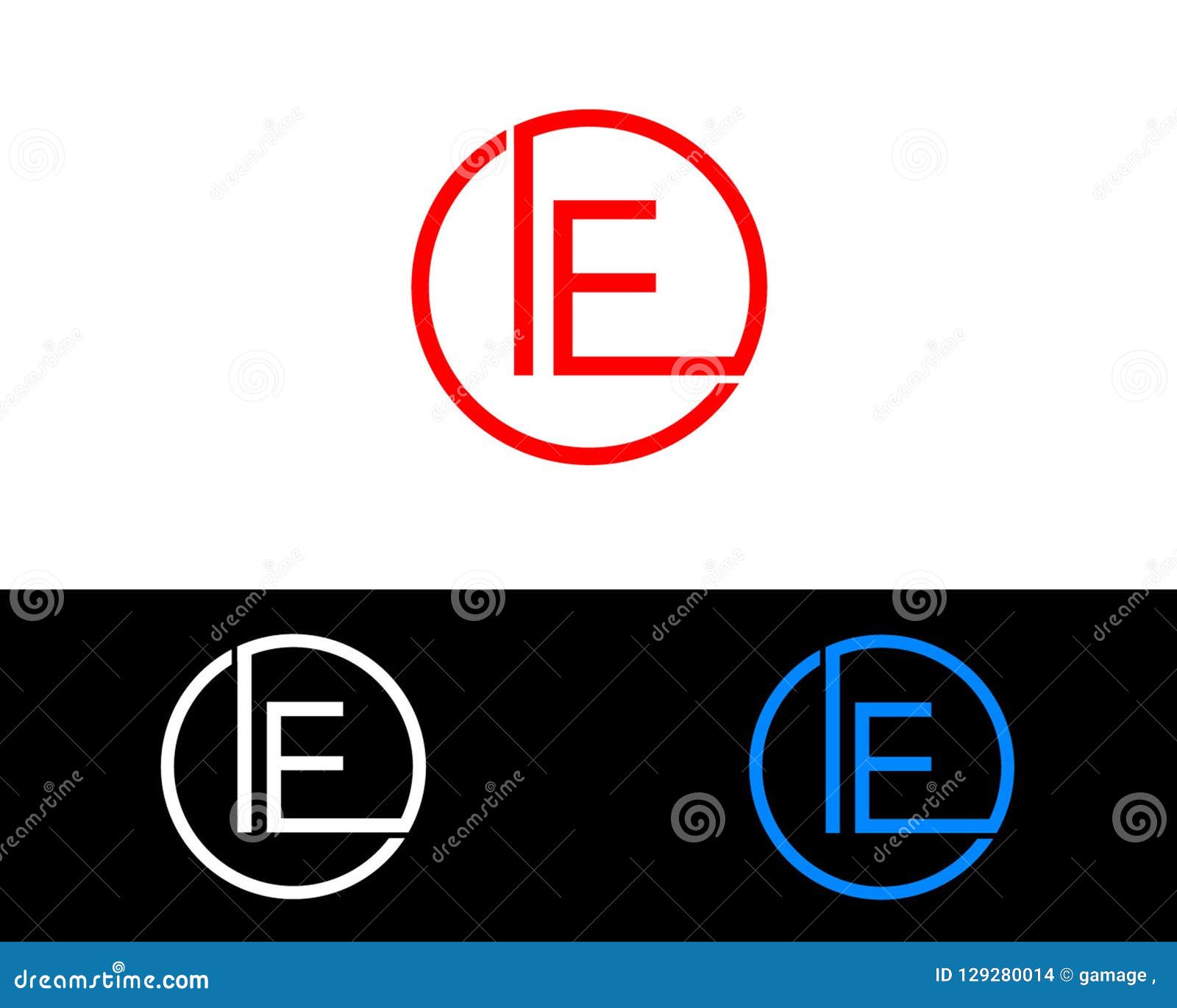 IE Circle Shape Letter Logo Design Stock Vector - Illustration of font ...