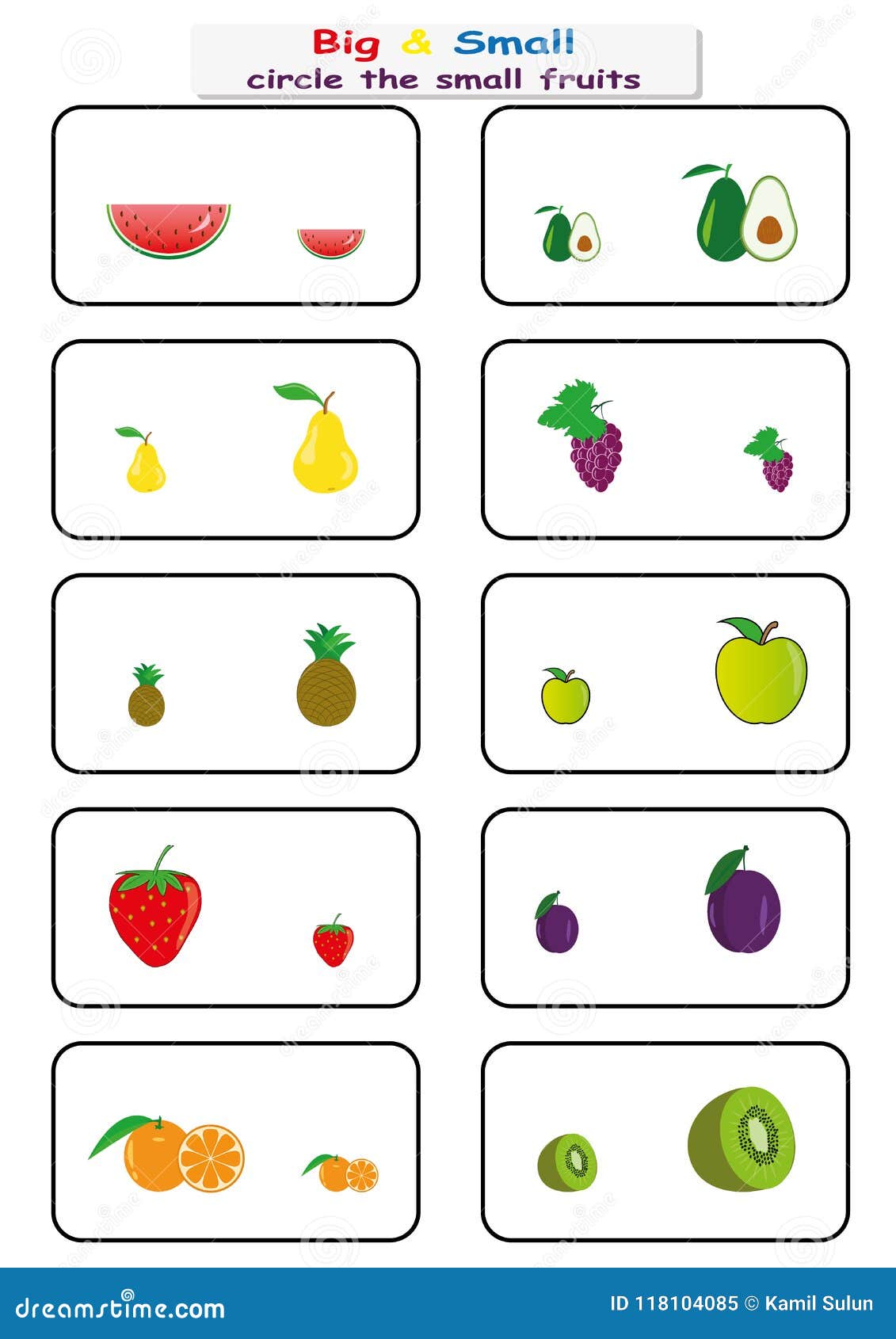 Printable – Finding Big and Small Objects -Worksheet-Exercise 3