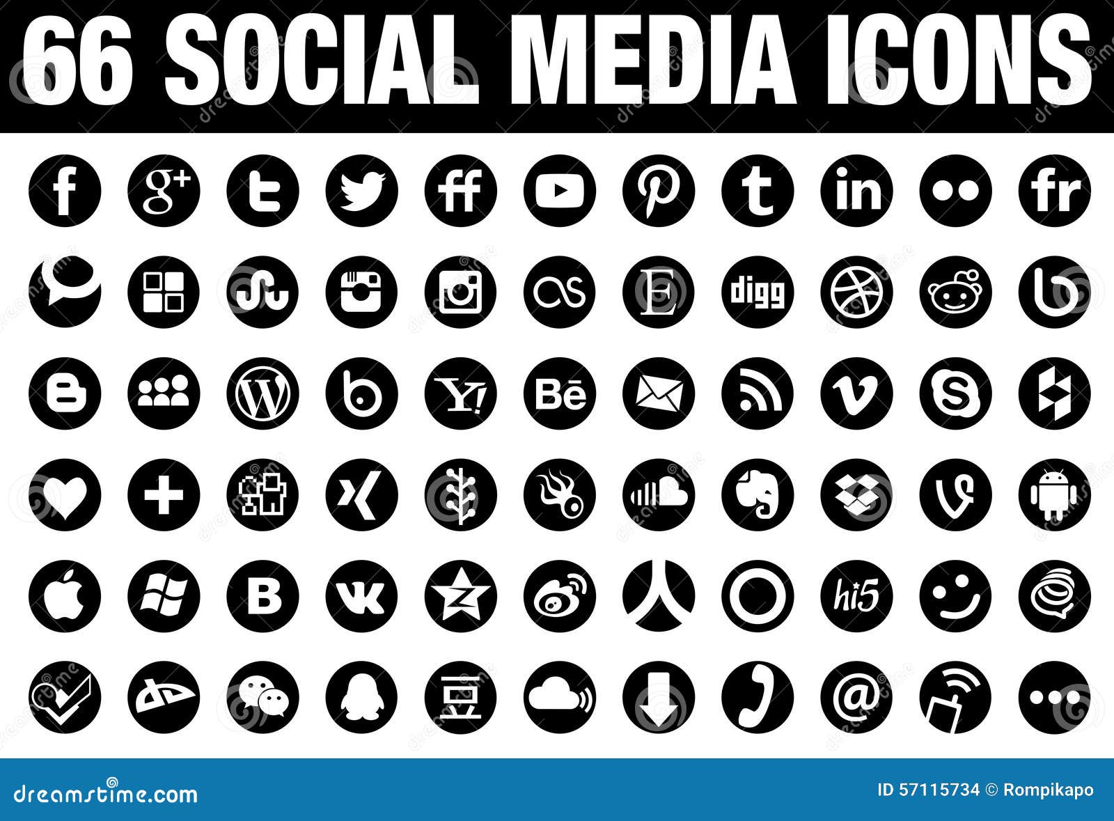 vector simple social media icons