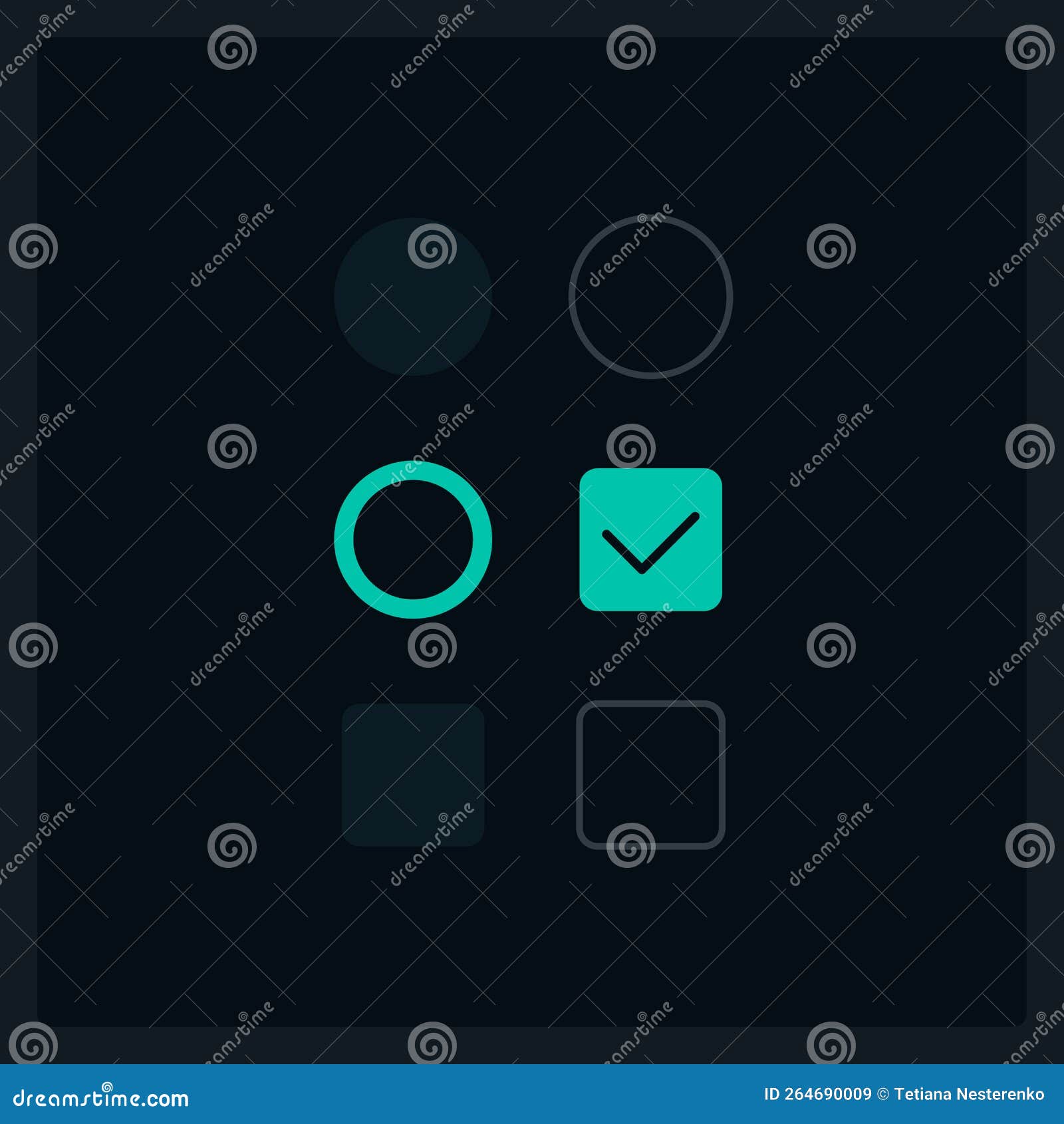 Circle and Square Frame UI Element Template Stock Vector - Illustration ...