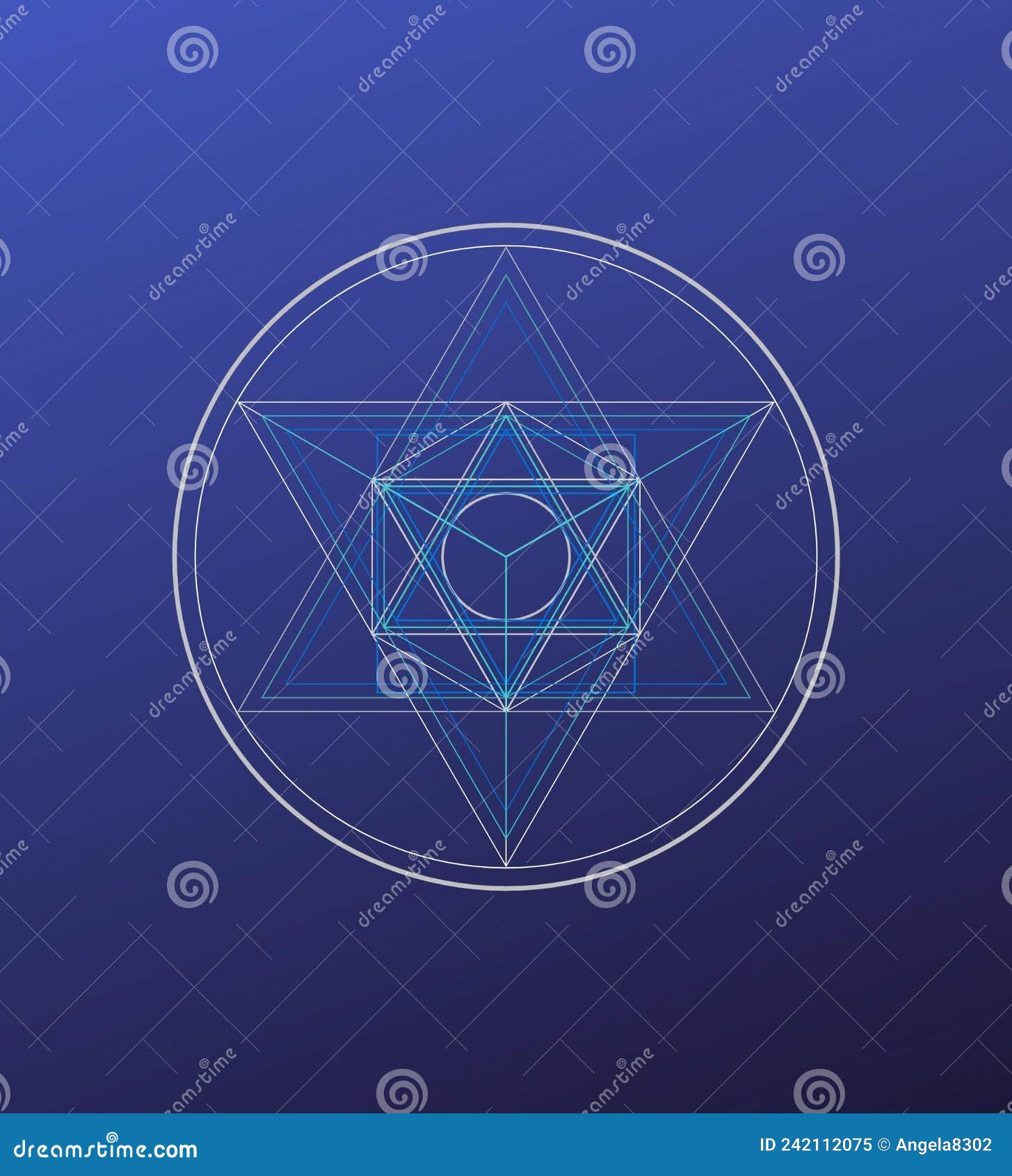 Circle Star Sacred Geometry Blue Stock Illustration Illustration of
