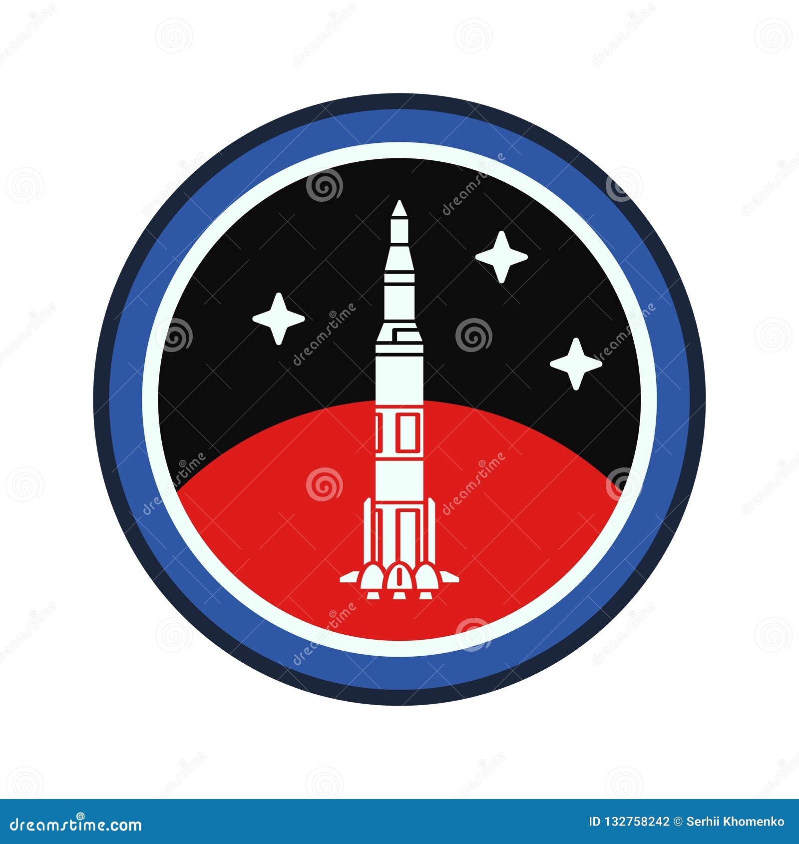 Circle Stripe Silhouette Vector Logo Of Aerospace Mars Program