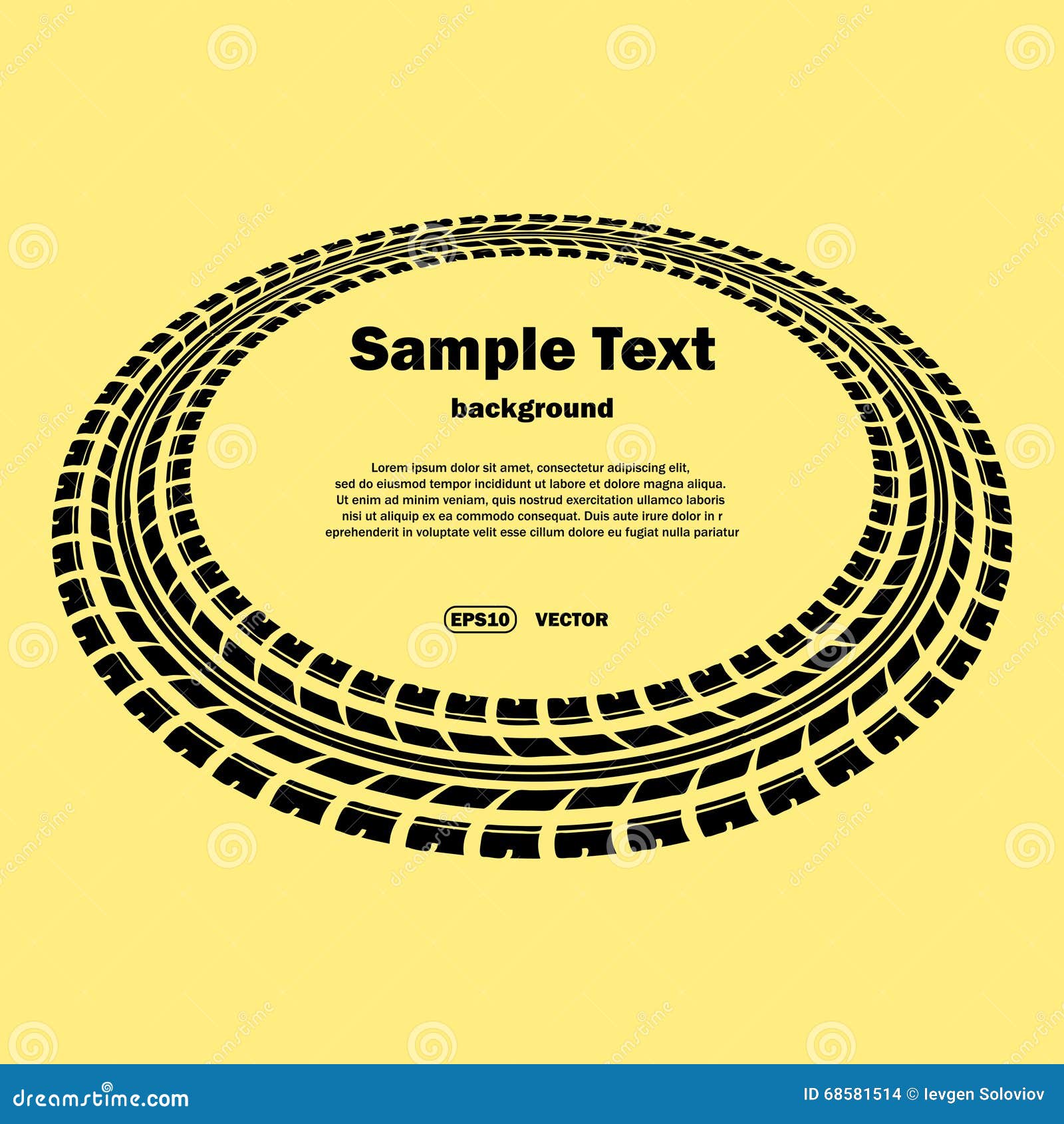 Circle Tire Track on Yellow Stock Vector Illustration of effect